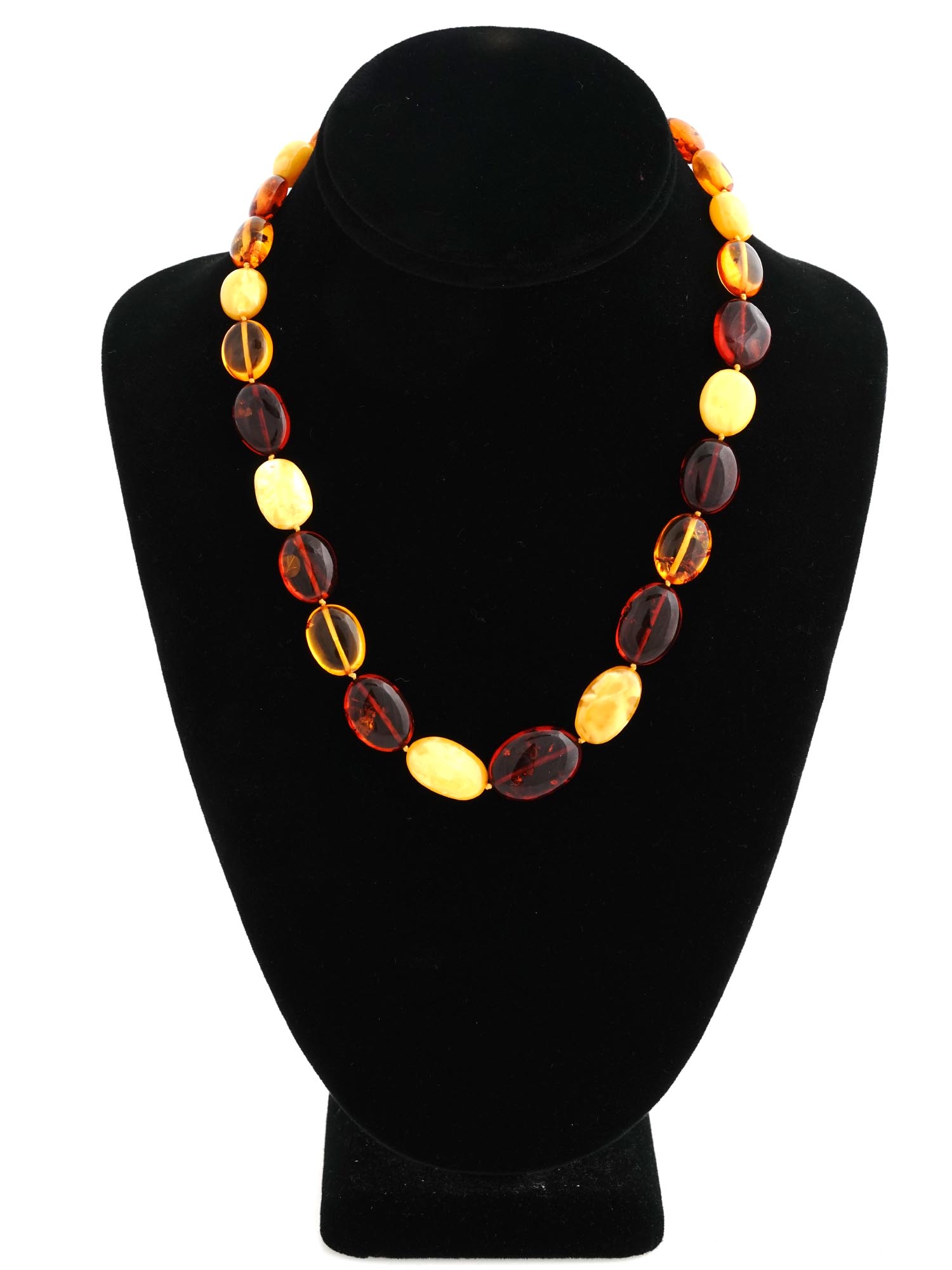 VINTAGE MIXED NATURAL AMBER BEADED NECKLACE PIC-0