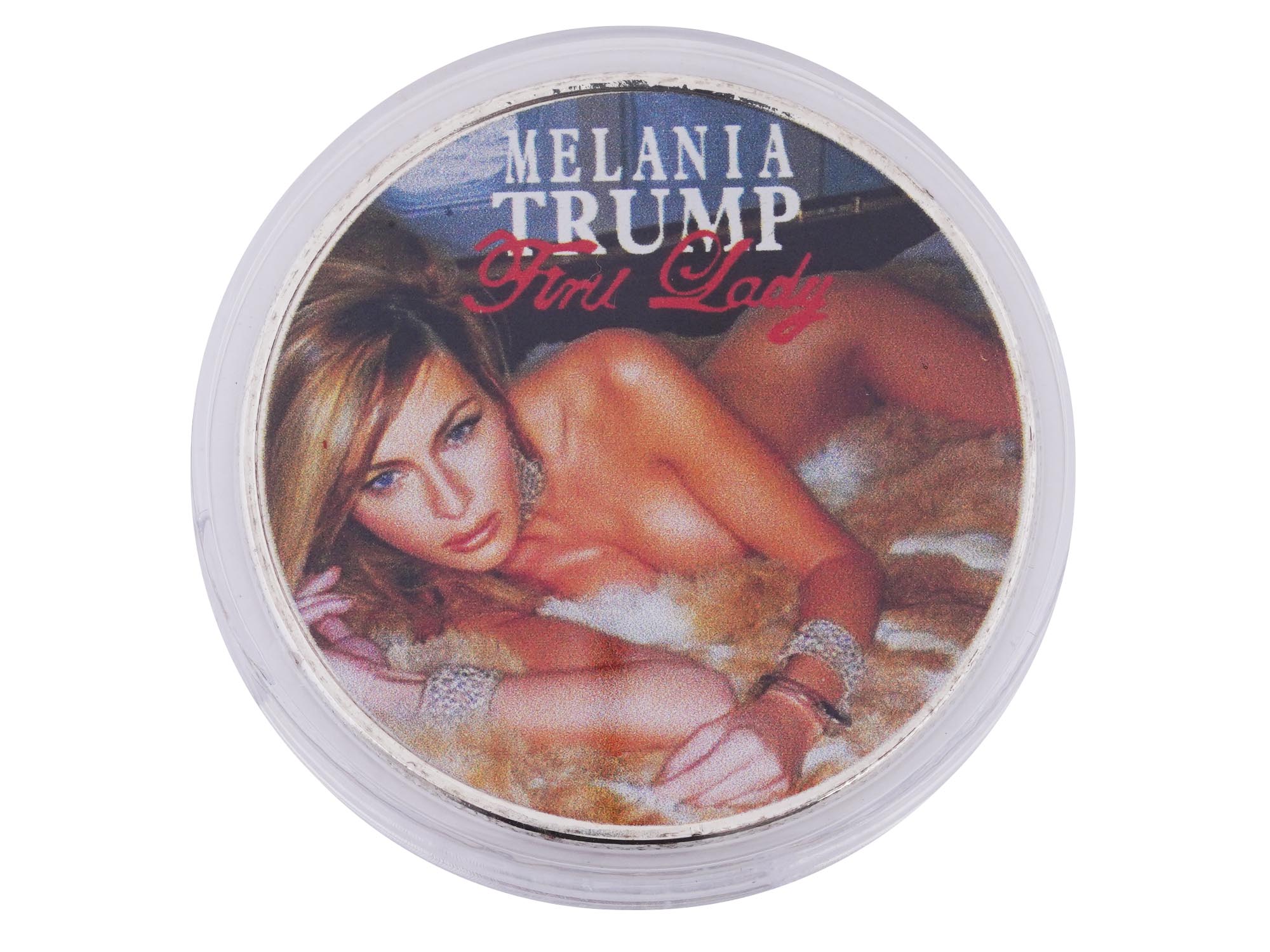 1991 USO SILVER DOLLAR COIN AND MELANIA TRUMP COIN PIC-2