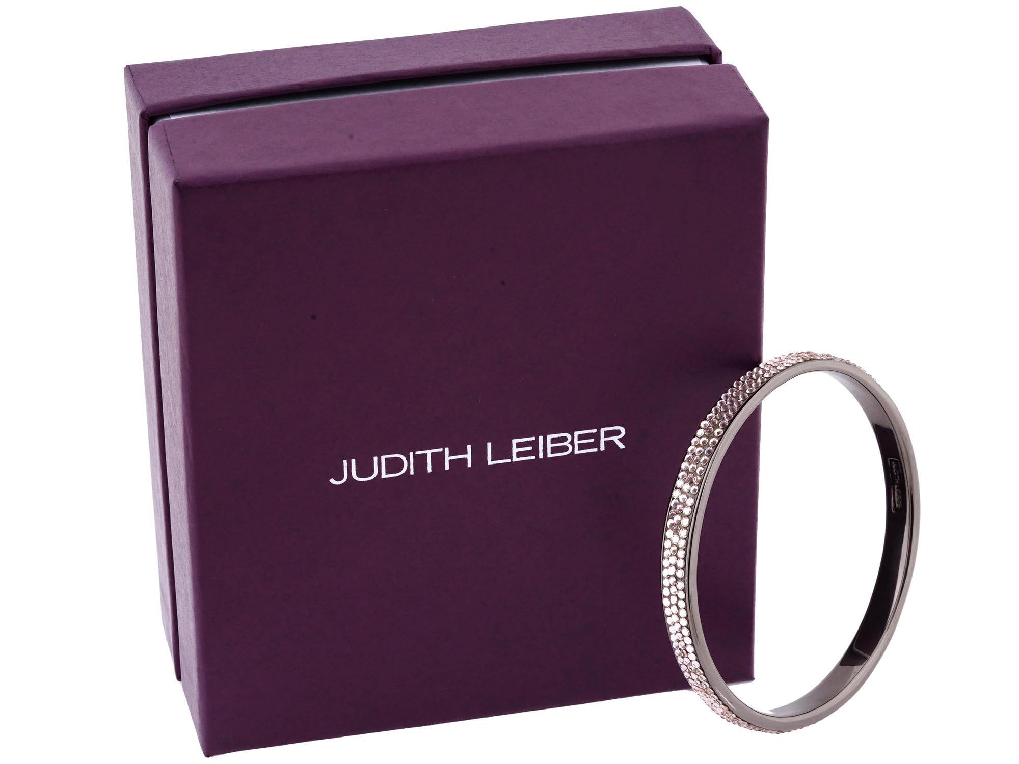 JUDITH LEIBER CRYSTAL SLIM SHIMMY THIN PAVE BANGLE PIC-1