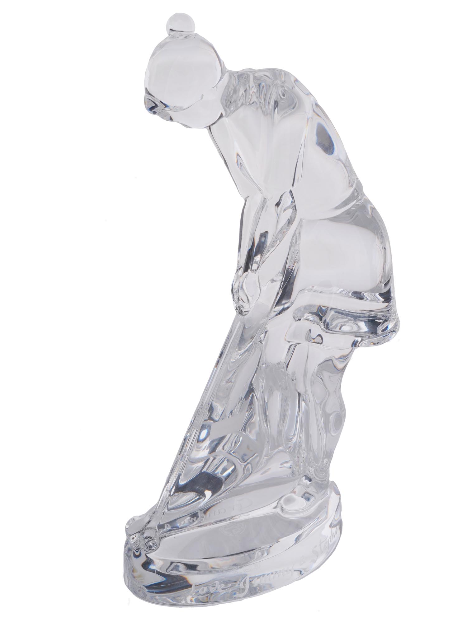 BACCARAT FRENCH CRYSTAL LADY GOLFER FIGURINE PIC-0