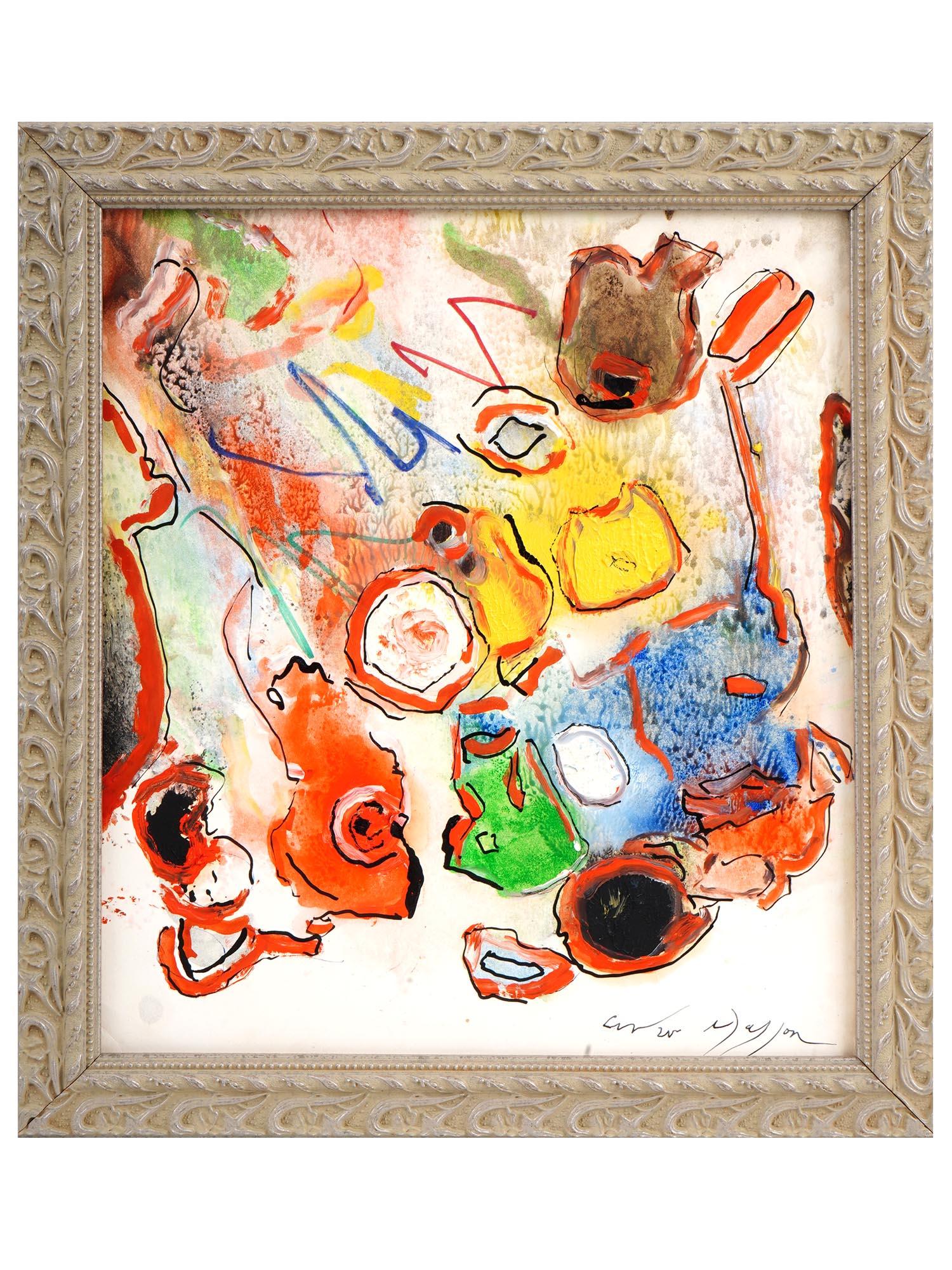 ABSTRACT MIXED MEDIA PAINTING BY ANDRE MASSON PIC-0