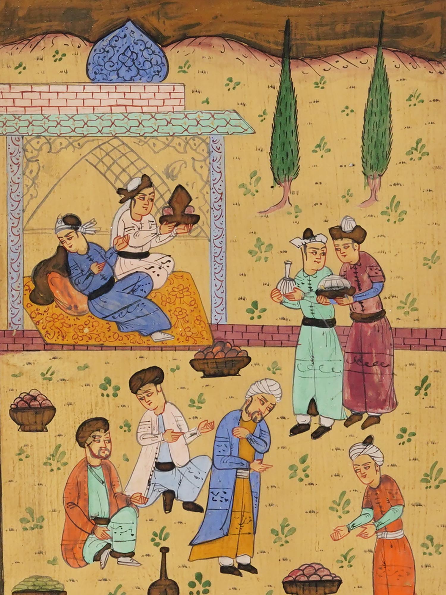 ANTIQUE INDO PERSIAN MUGHAL PAINTINGS WITH MANUSCRIPT PIC-2