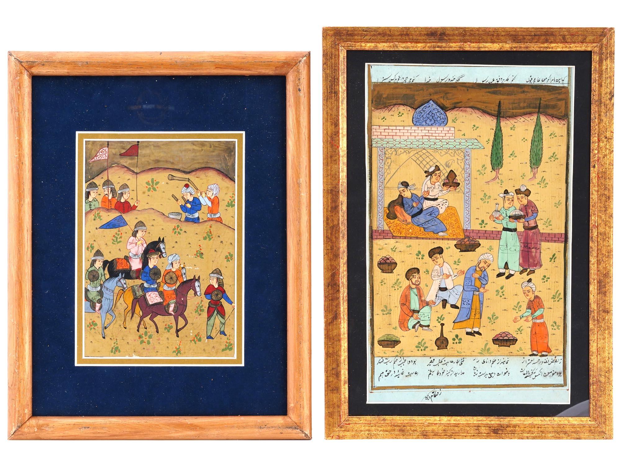 ANTIQUE INDO PERSIAN MUGHAL PAINTINGS WITH MANUSCRIPT PIC-0
