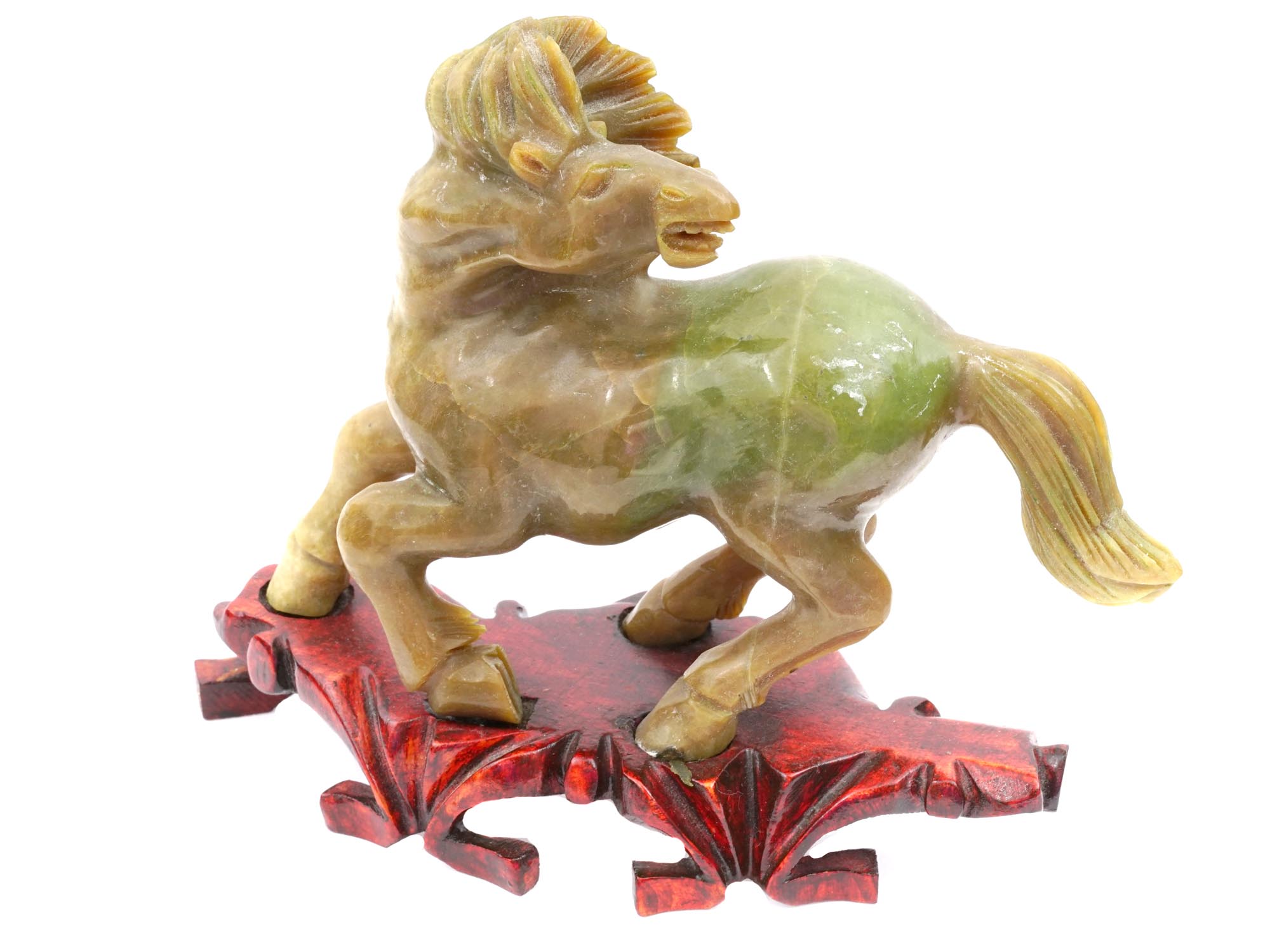 ANTIQUE CHINESE HAND CARVED JADE FIGURES OF HORSES PIC-8