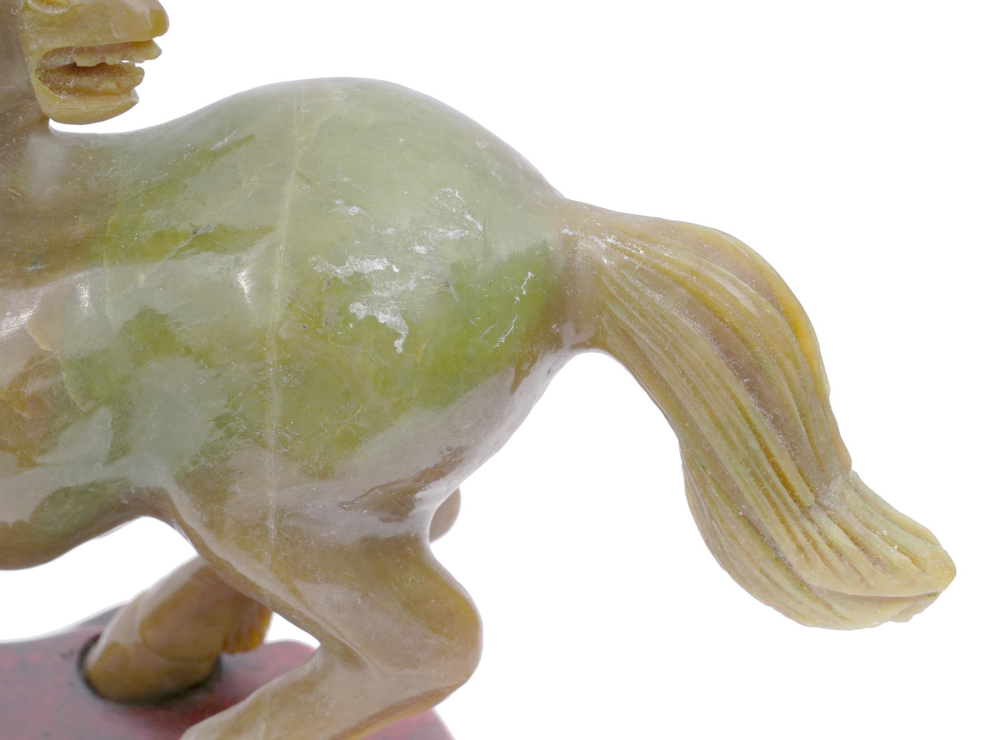 ANTIQUE CHINESE HAND CARVED JADE FIGURES OF HORSES PIC-9