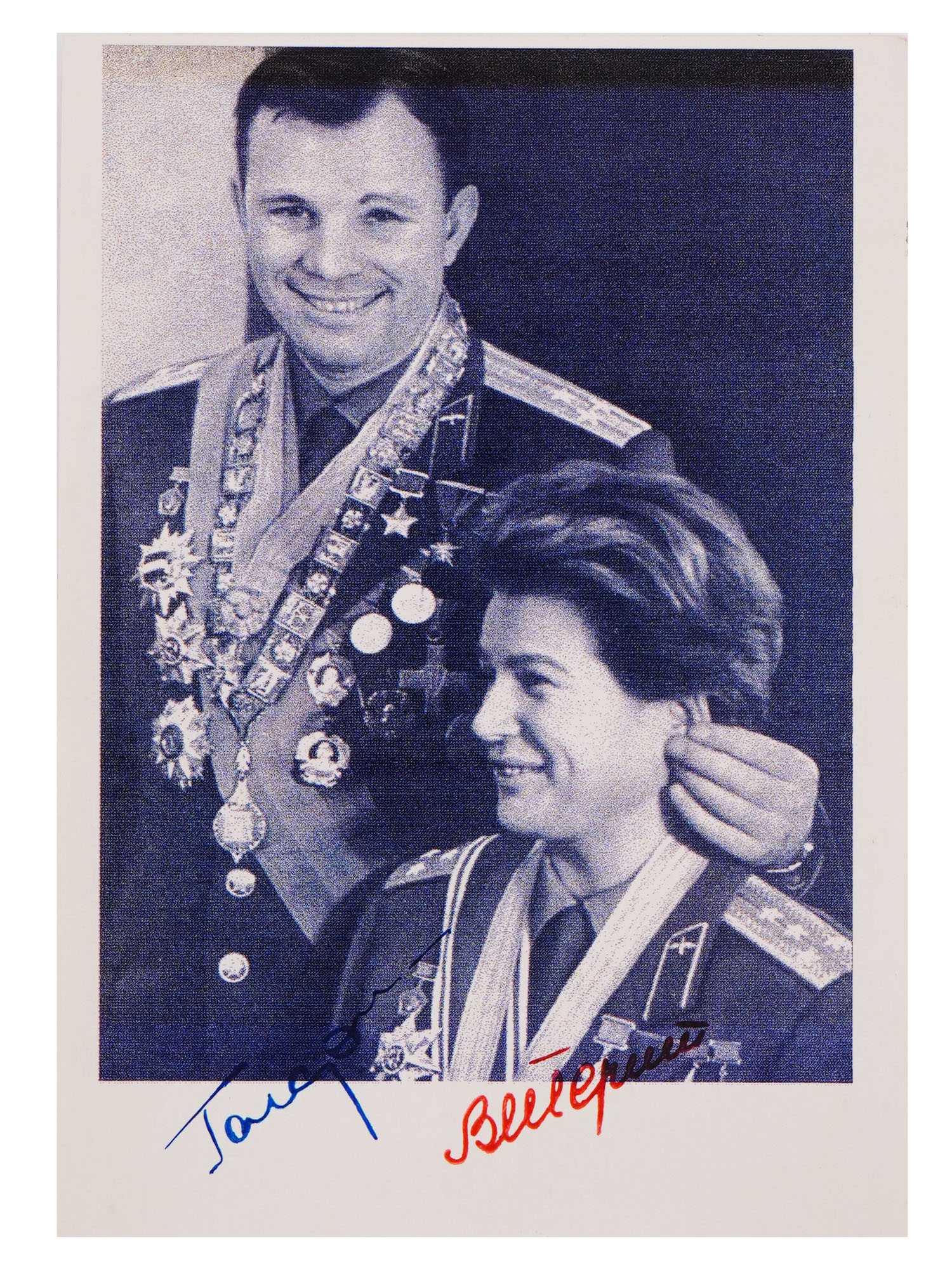 SOVIET PHOTO AUTOGRAPHED BY GAGARIN AND TERESHKOVA PIC-0