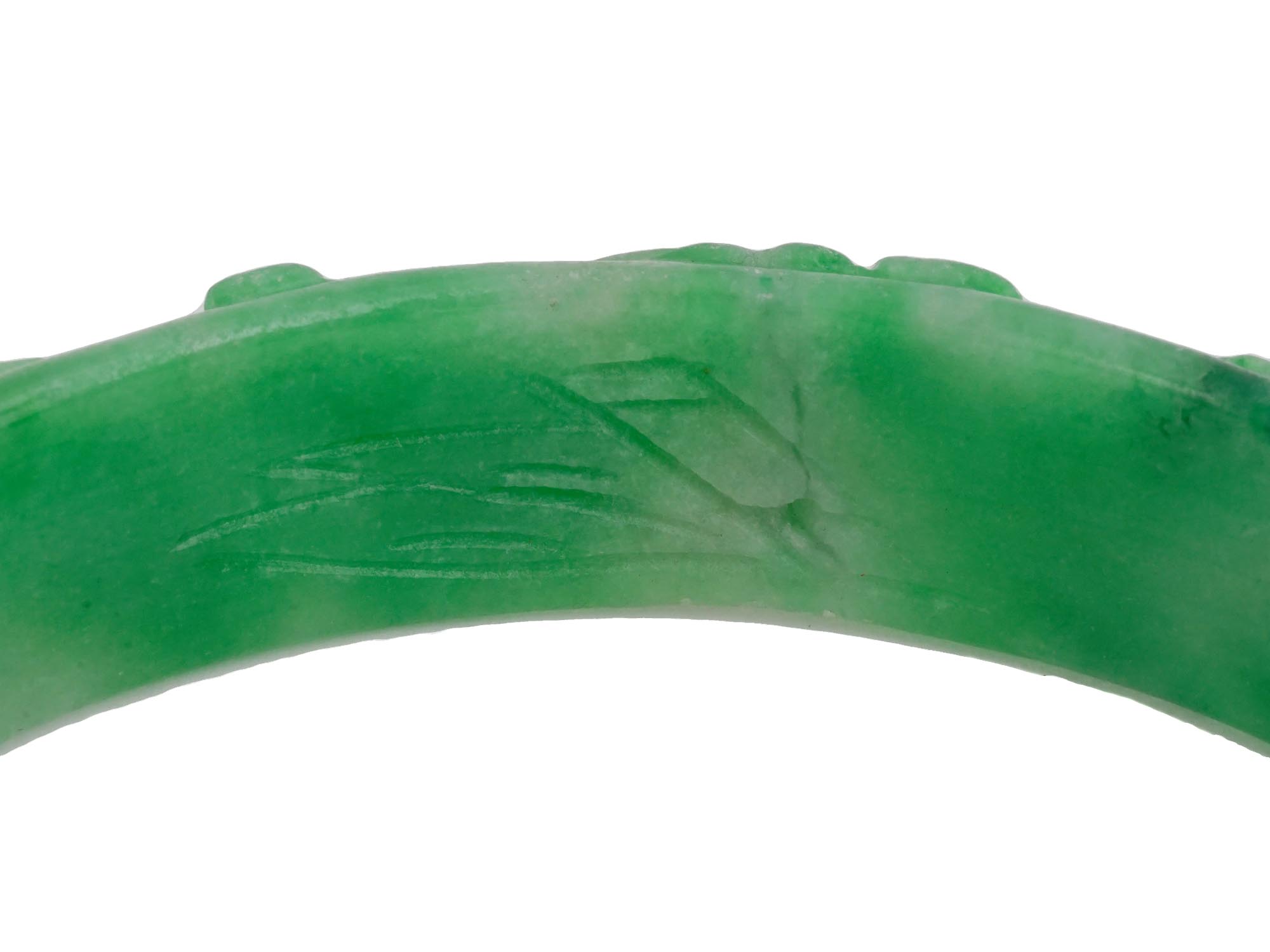 CHINESE HAND CARVED JADE BANGLE BRACELETS AMULETS PIC-4