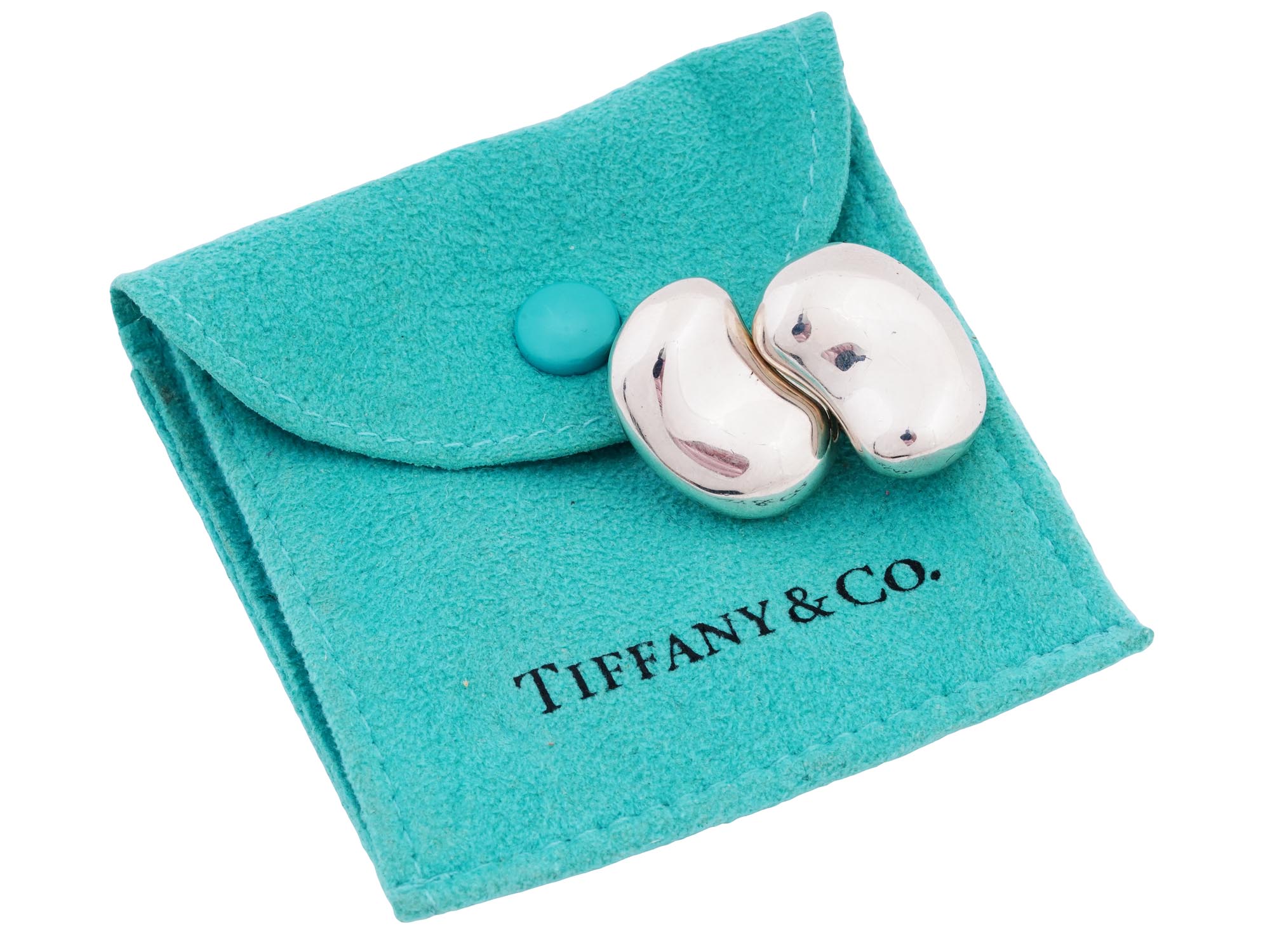 ELSA PERETTI FOR TIFFANY STERLING SILVER BEAN EARRINGS PIC-1