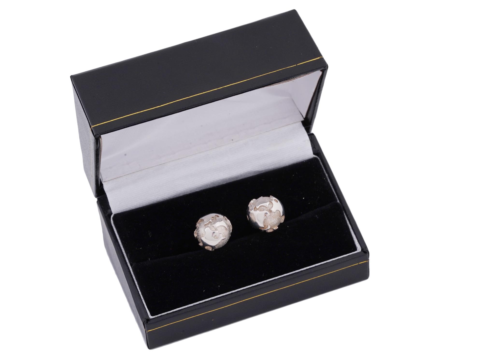 TIFFANY AND CO STERLING SILVER GLOBE CUFFLINKS PIC-0