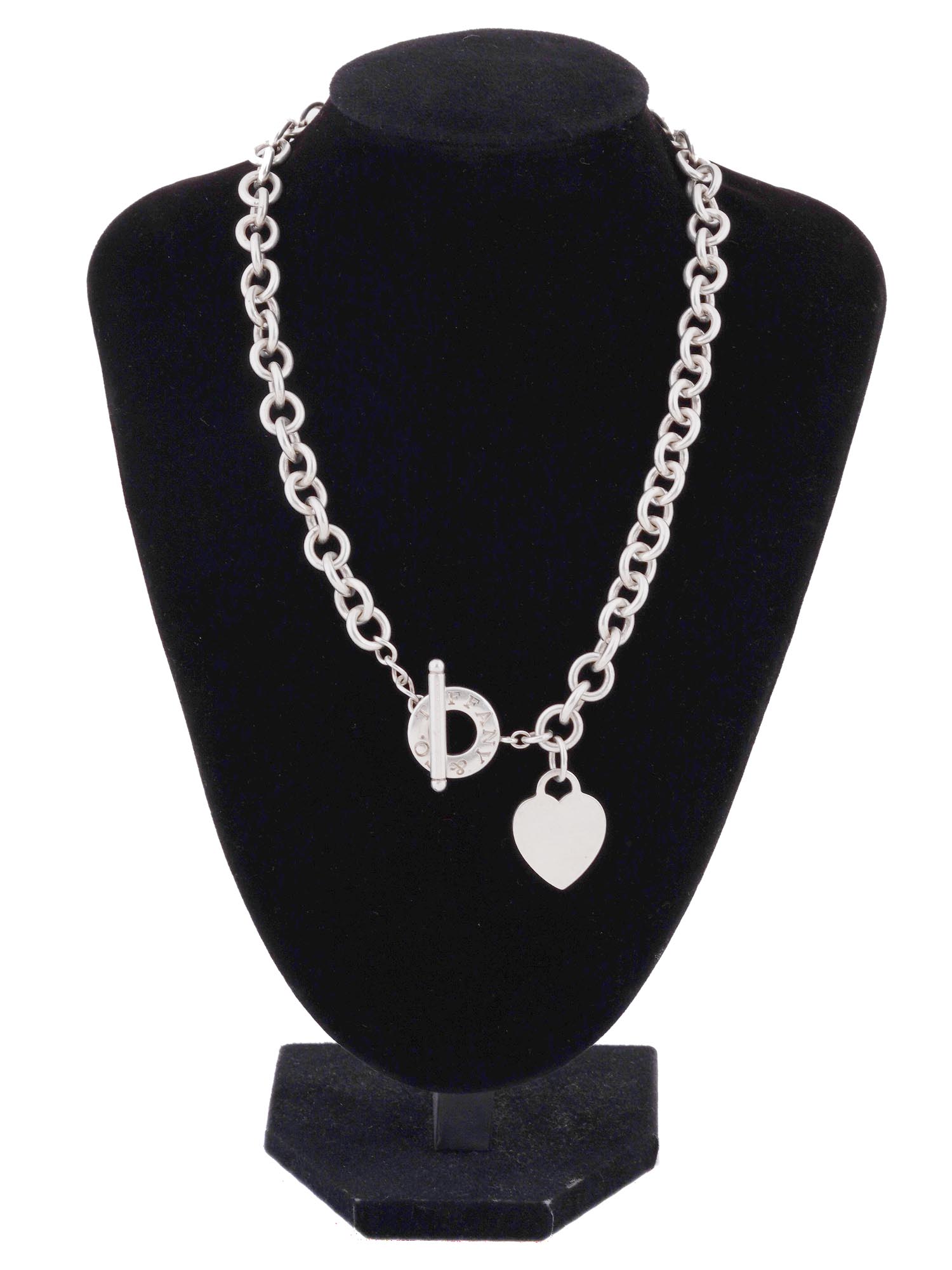 TIFFANY STERLING SILVER NECKLACE WITH HEART CHARM PIC-2