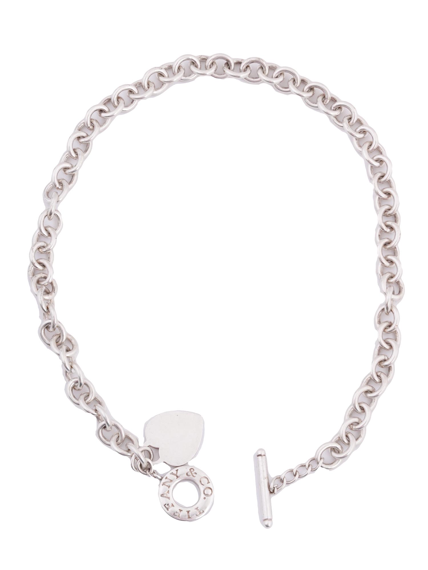 TIFFANY STERLING SILVER NECKLACE WITH HEART CHARM PIC-3