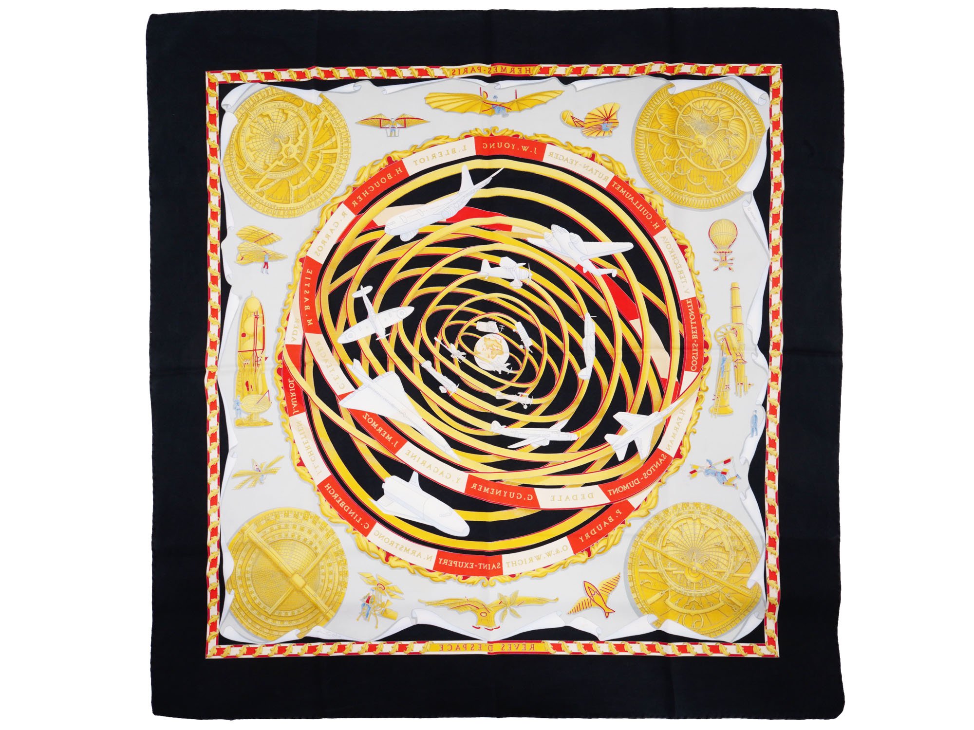 VINTAGE HERMES SPACE SILK SCARF BY MICHEL DUCHENE PIC-2