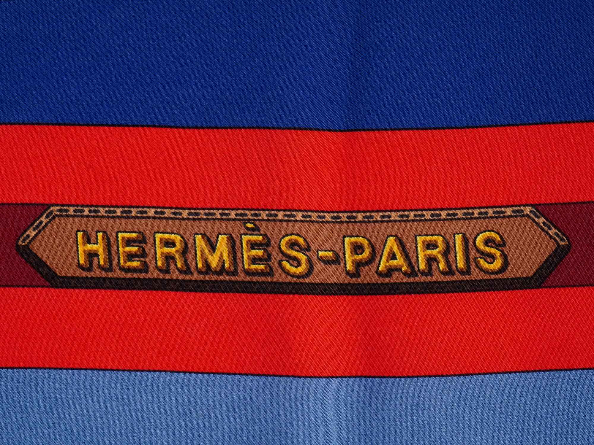 VINTAGE HERMES LES SANGLES SILK SCARF BY JOACHIM METZ PIC-4