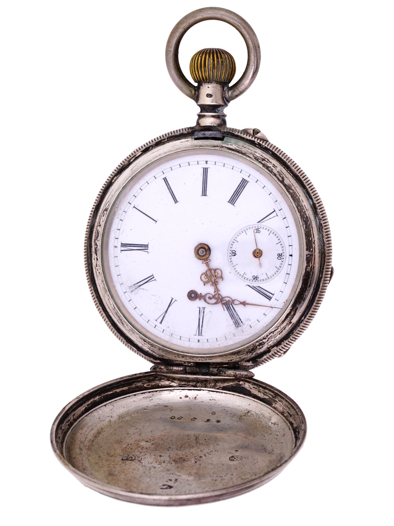 ANTIQUE SWISS CONTINENTAL SILVER POCKET WATCH C 1910 PIC-0