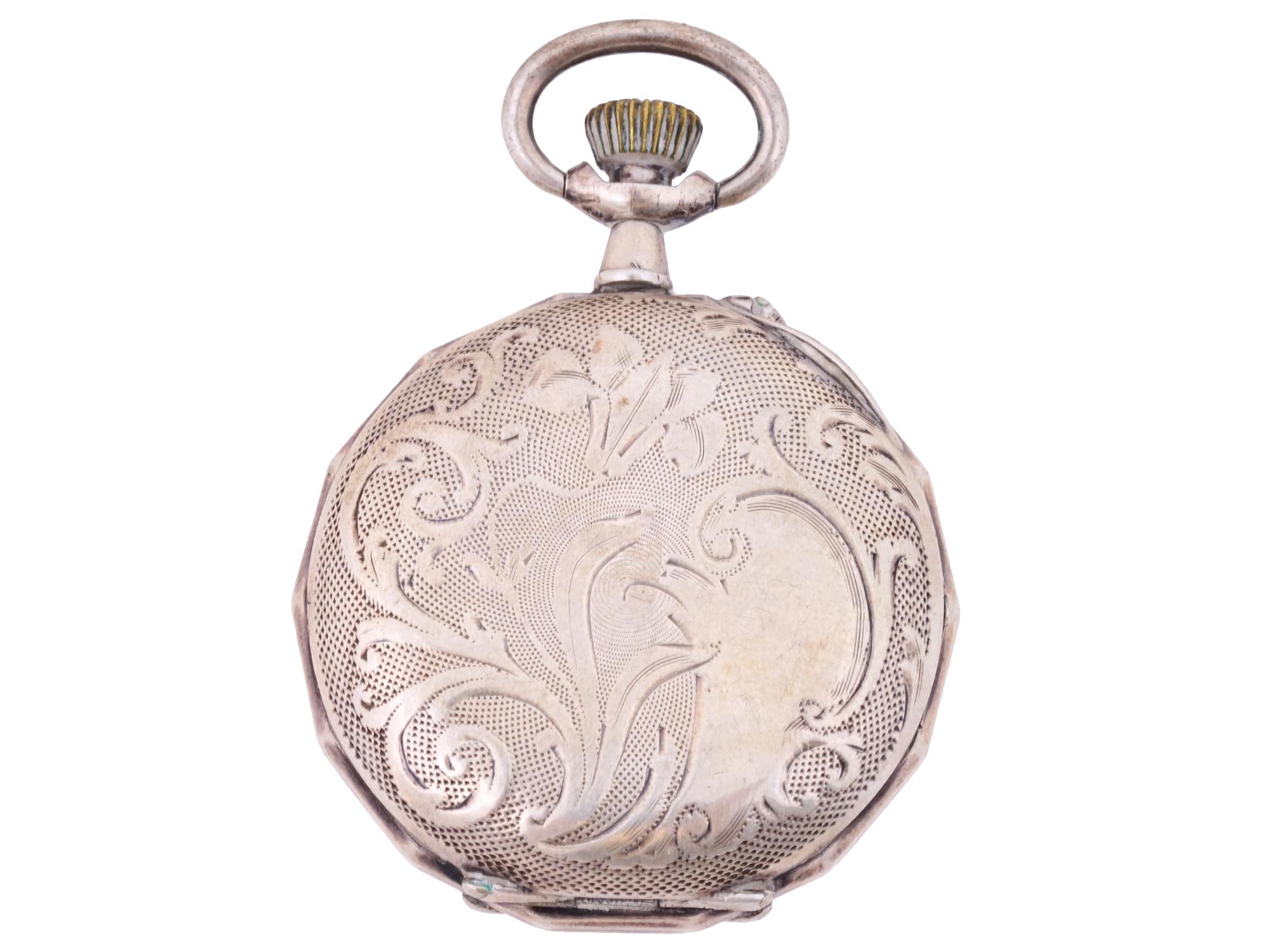 ANTIQUE EARLY 20TH C FRENCH SILVER POCKET WATCH PIC-2