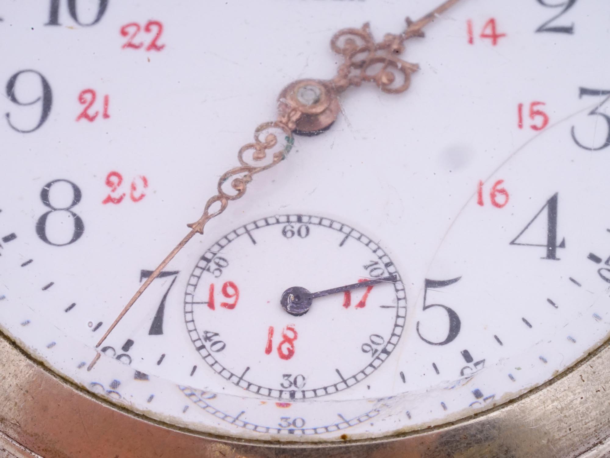 EARLY 20TH C SWISS OMEGA OPEN FACE POCKET WATCH PIC-9