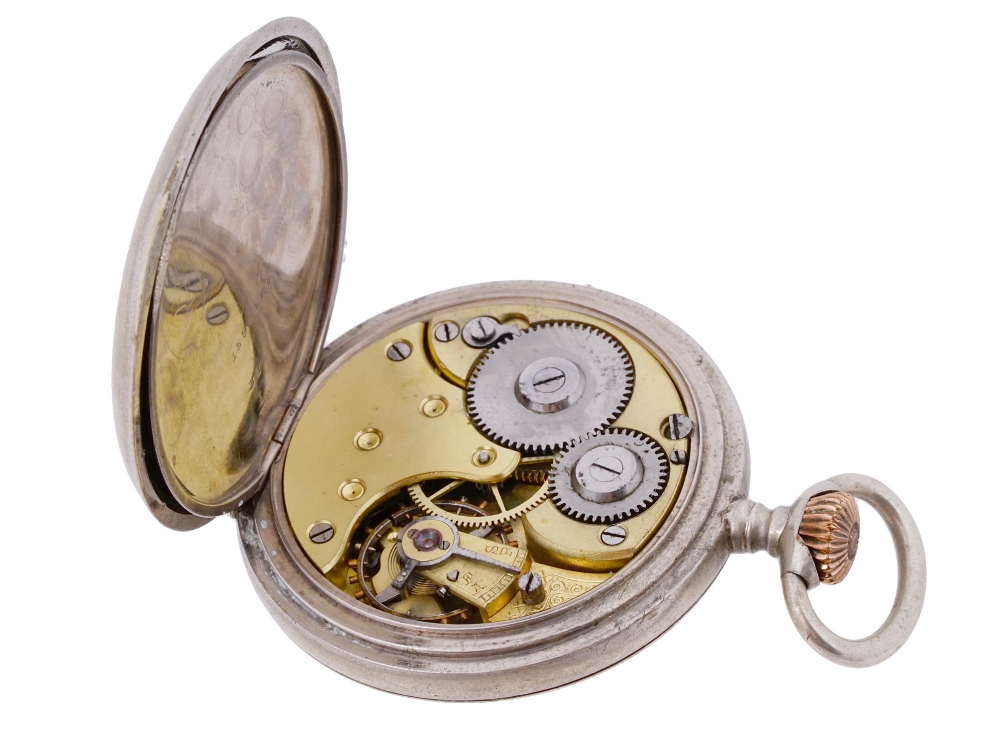 EARLY 20TH C SWISS OMEGA OPEN FACE POCKET WATCH PIC-8