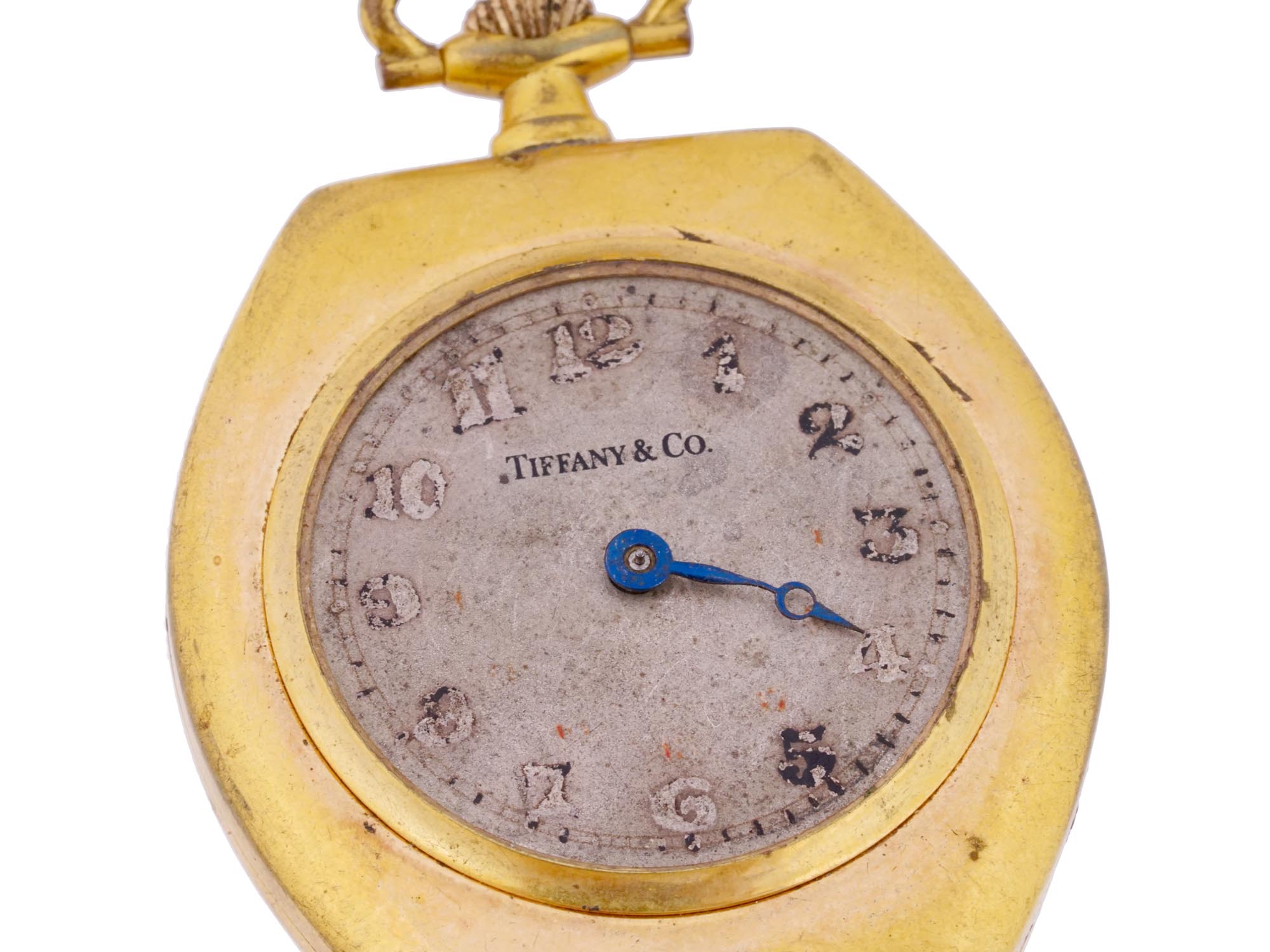 ANTIQUE TIFFANY AND CO GILT OPEN FACE POCKET WATCH PIC-4