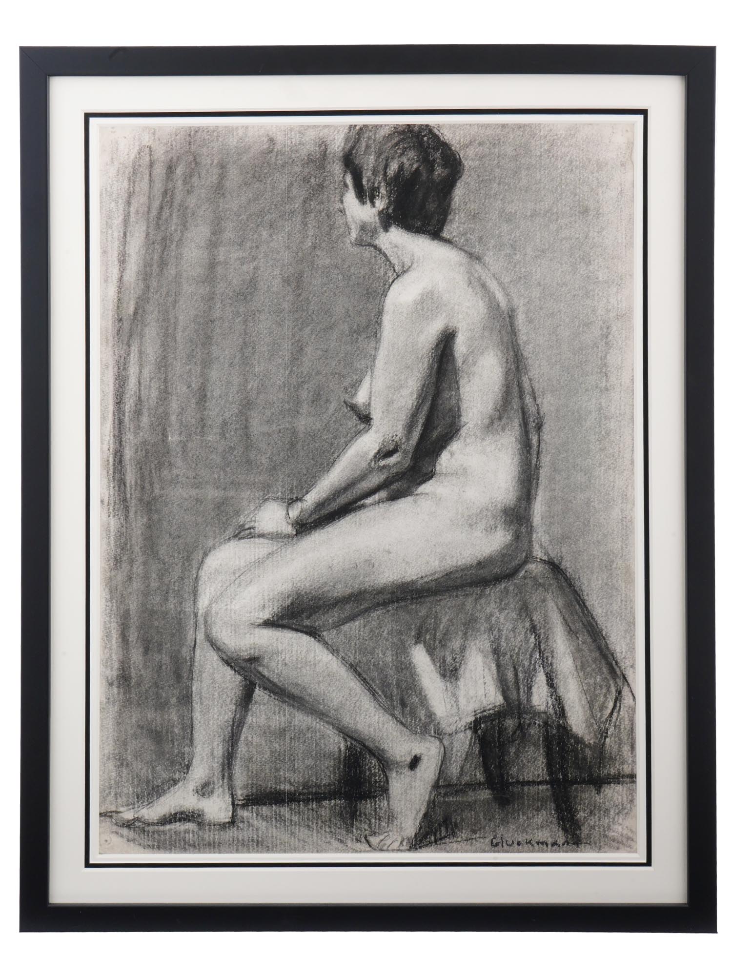 RUSSIAN NUDE STUDY PAINTING BY GRIGORY GLUCKMANN PIC-0