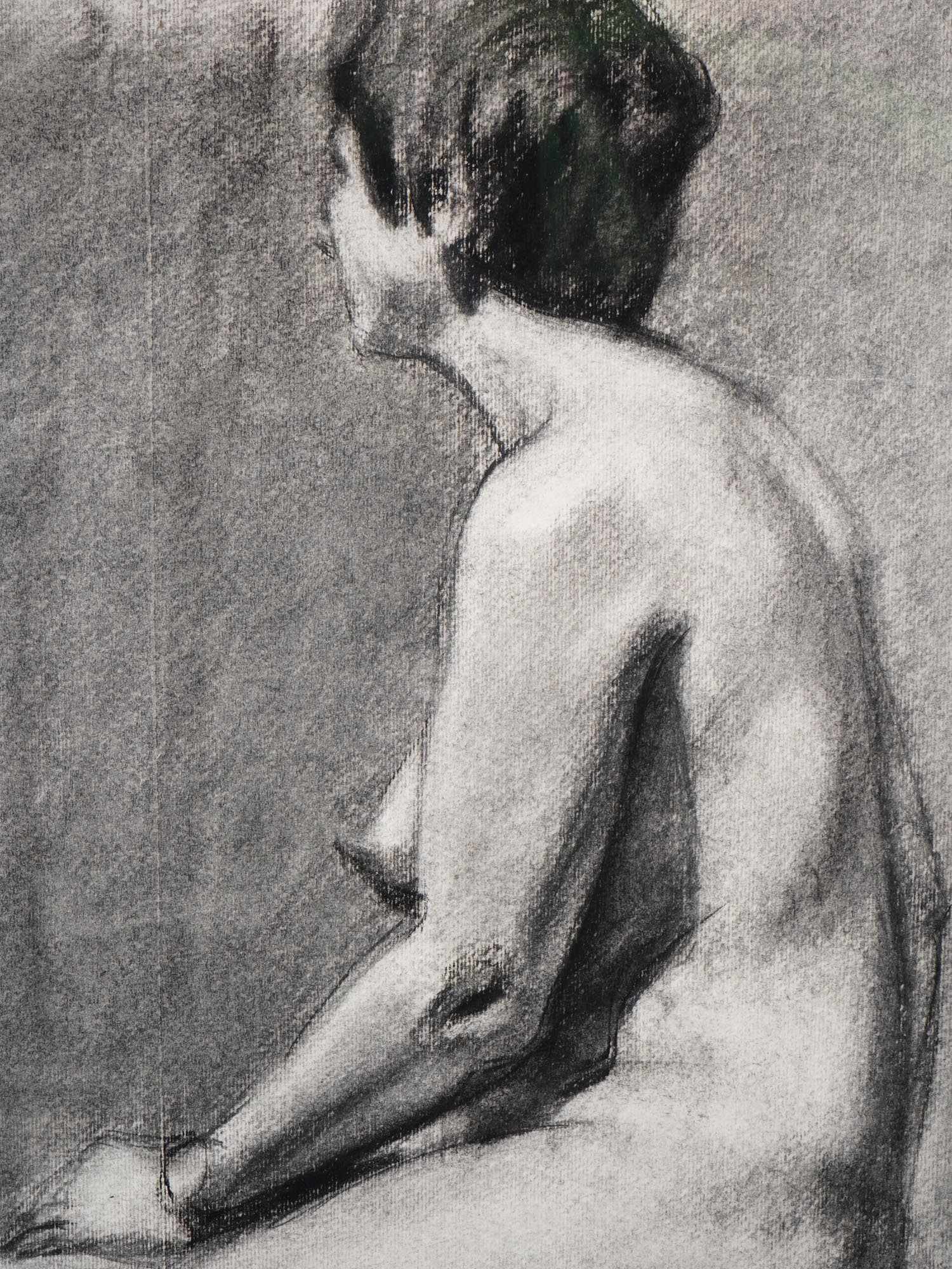 RUSSIAN NUDE STUDY PAINTING BY GRIGORY GLUCKMANN PIC-1