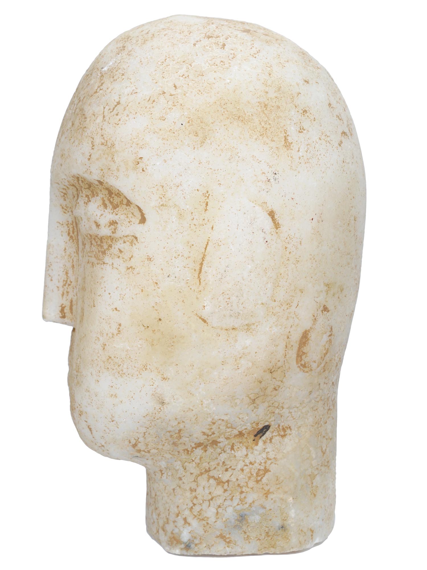 VINTAGE MODERNIST ABSTRACT ALABASTER HEAD SCULPTURE PIC-3