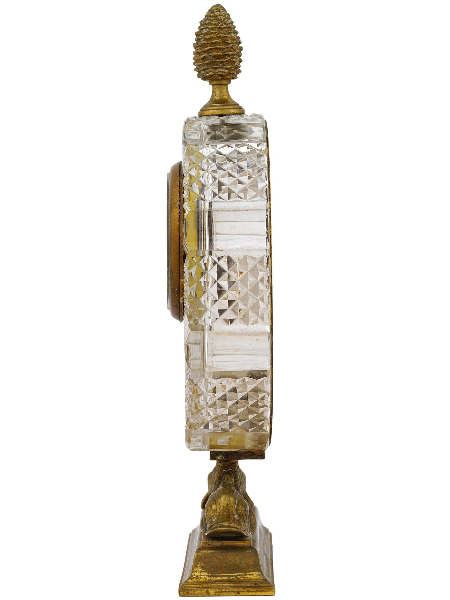 TIFFANY AND CO GILT BRASS CUT CRYSTAL THERMOMETER PIC-4