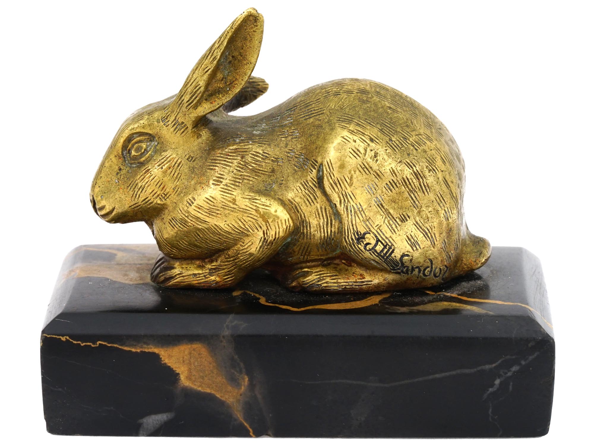 SWISS GILT BRONZE SCULPTURE BY EDOUARD-MARCEL SANDOZ PIC-2