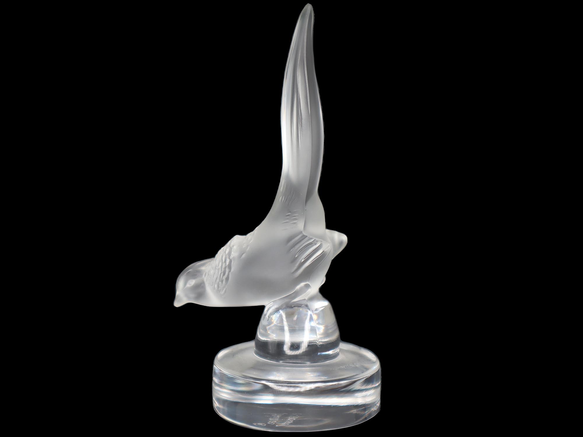 VINTAGE FRENCH LALIQUE CRYSTAL PHEASANT FIGURE PIC-2