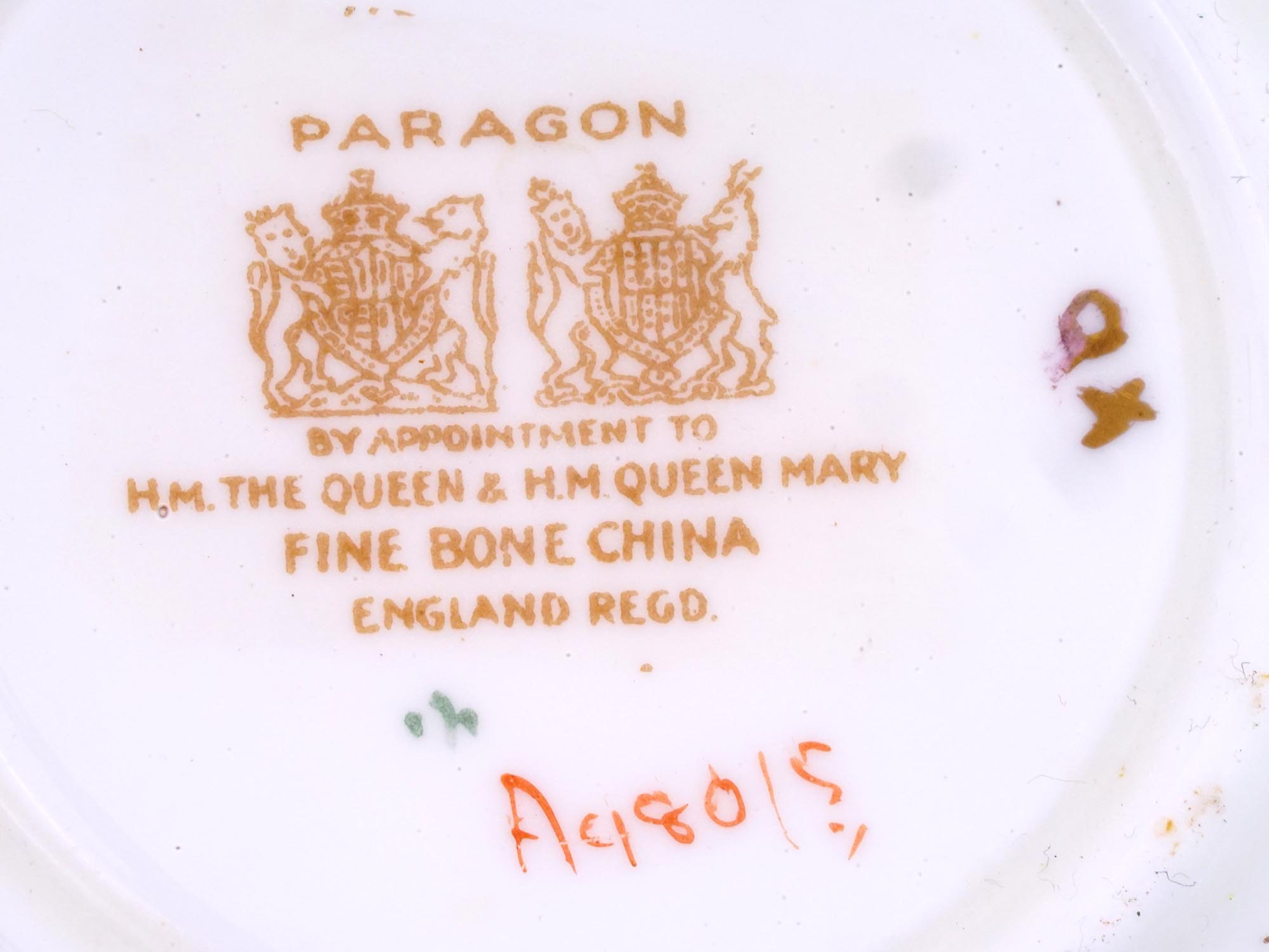 PARAGON ENGLISH PORCELAIN TEA CUPS AND SAUCERS PIC-7