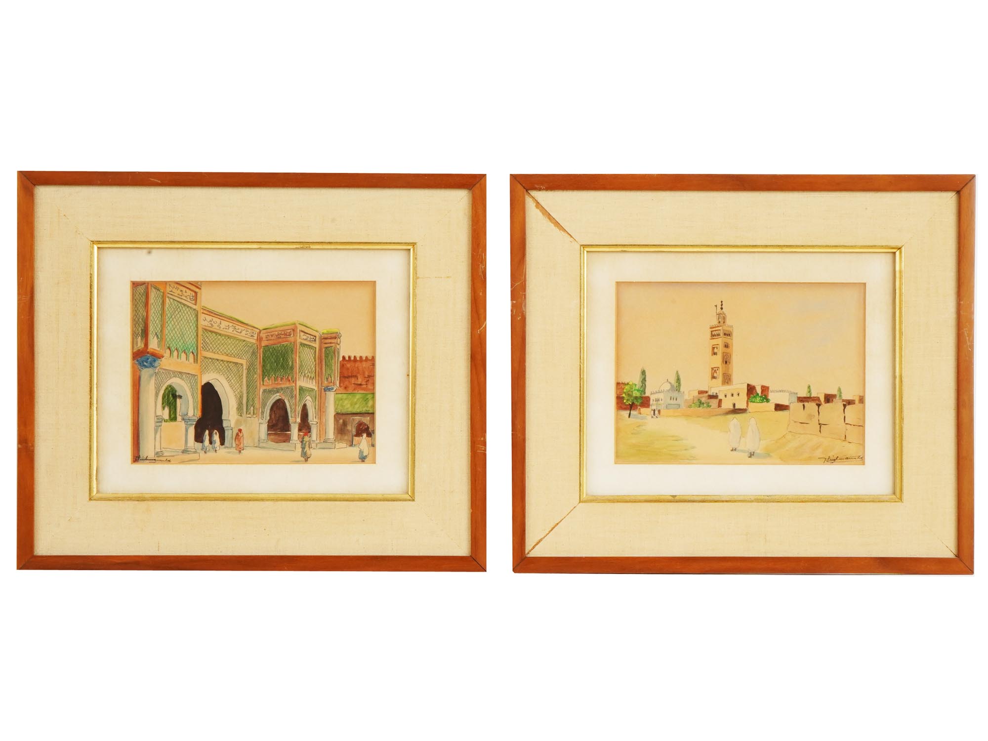 ANTIQUE MOROCCO WATERCOLOR PAINTINGS BY FLEISCHMANN PIC-0