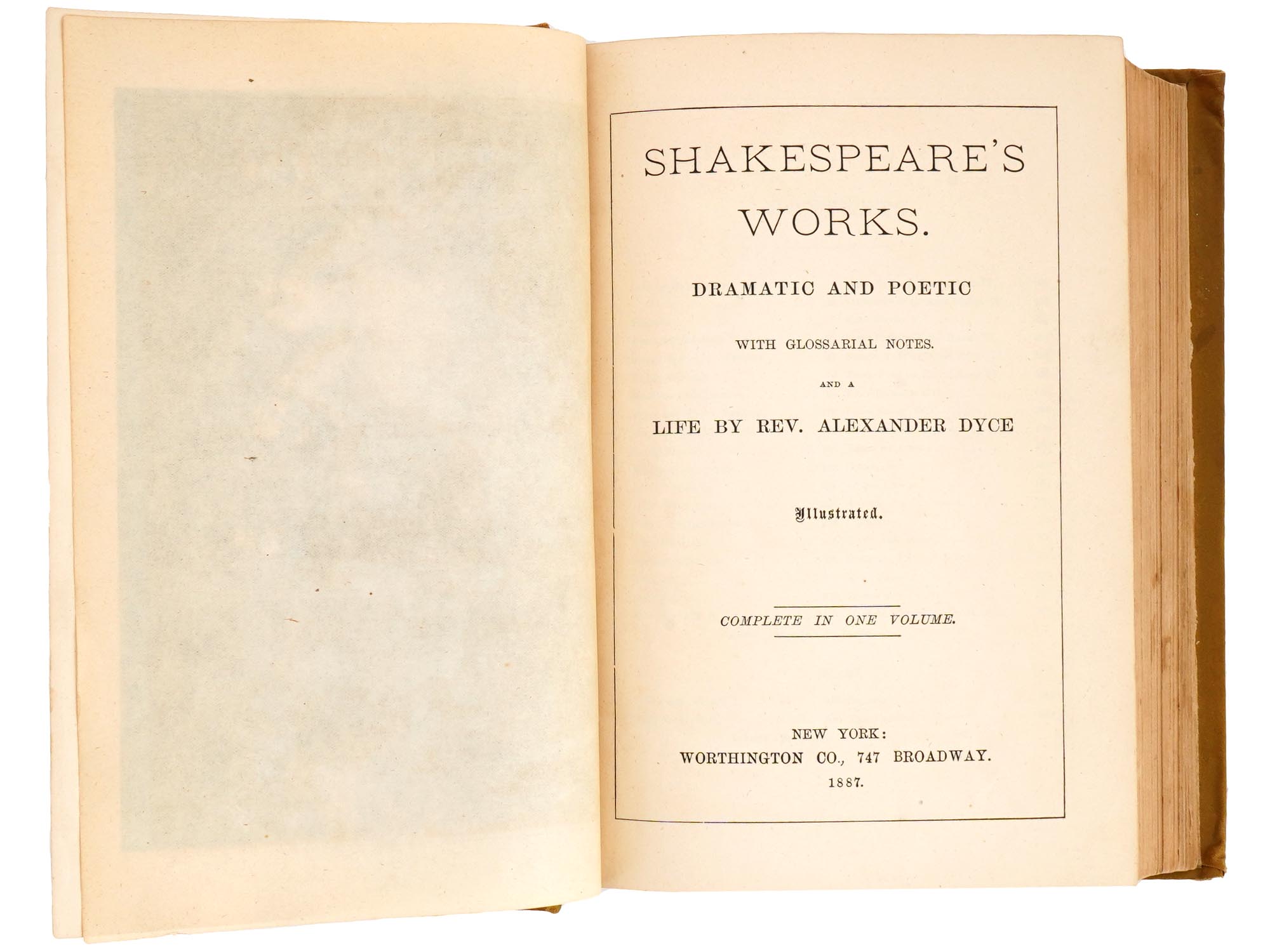 1887 ONE VOLUME EDITION OF WILLIAM SHAKESPEARES WORKS PIC-3