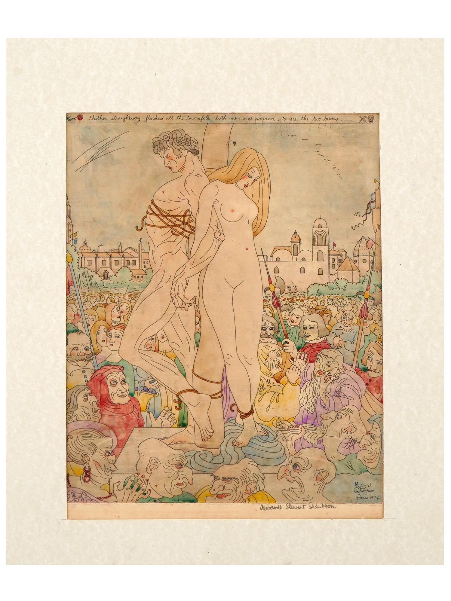 AMERICAN ETCHING TWO LOVERS BY MAXWELL STEWART SIMPSON PIC-0
