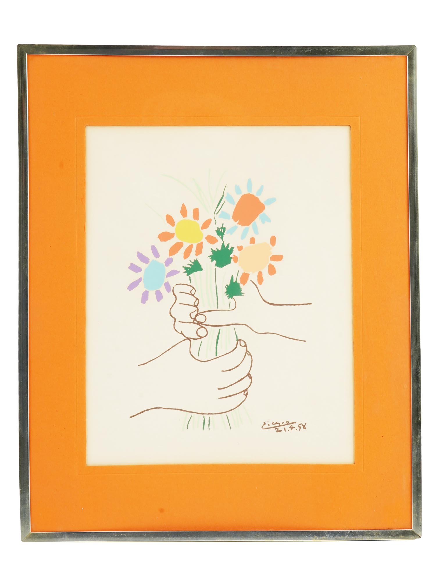 1958 LITHOGRAPH HANDS W FLOWERS AFTER PABLO PICASSO PIC-0