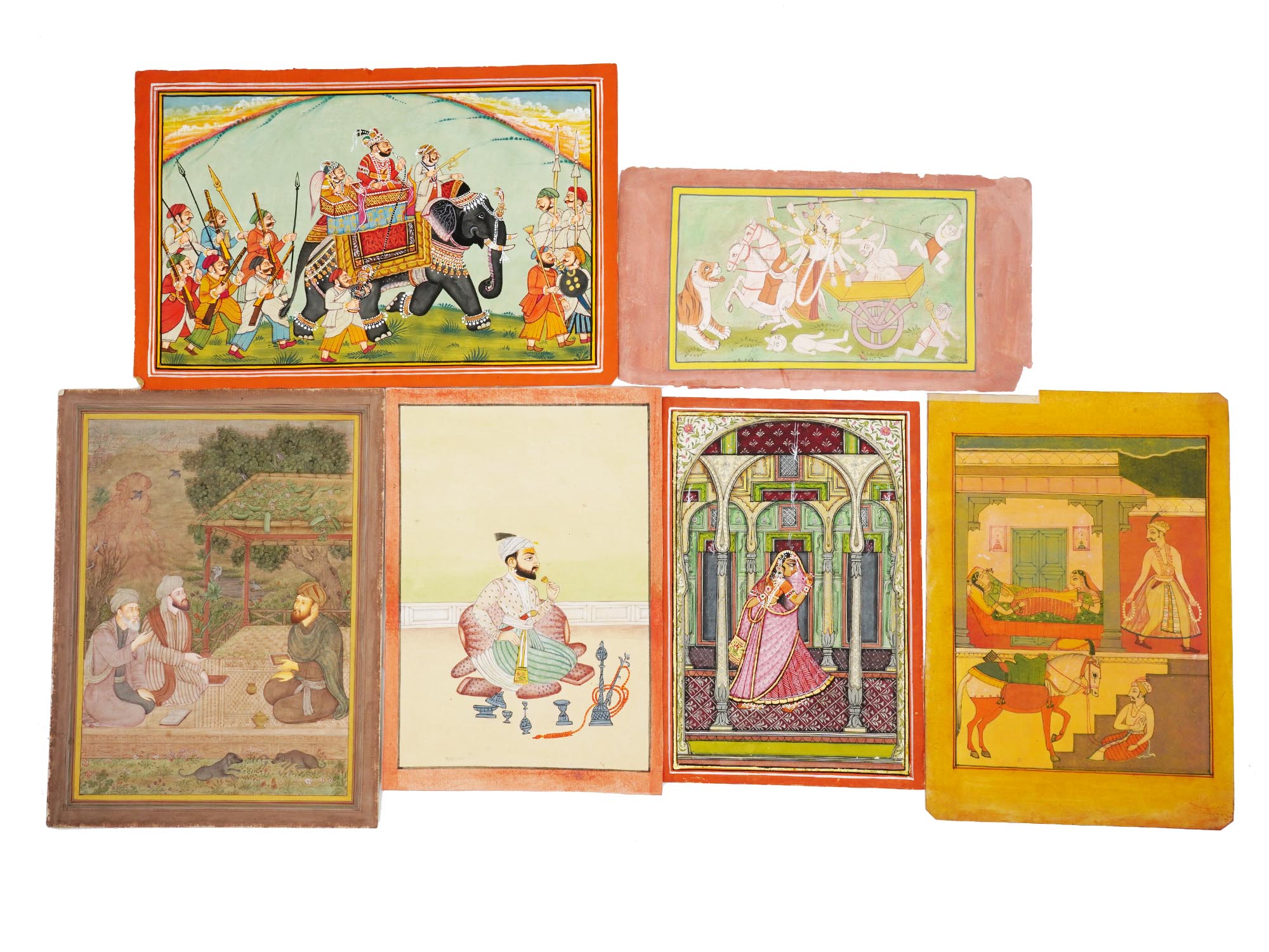 ANTIQUE INDIAN MUGHAL EMPIRE MINIATURE PAINTINGS PIC-0