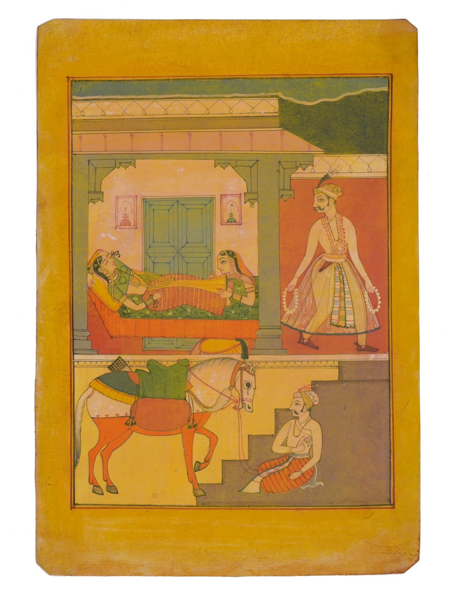 ANTIQUE INDIAN MUGHAL EMPIRE MINIATURE PAINTINGS PIC-1