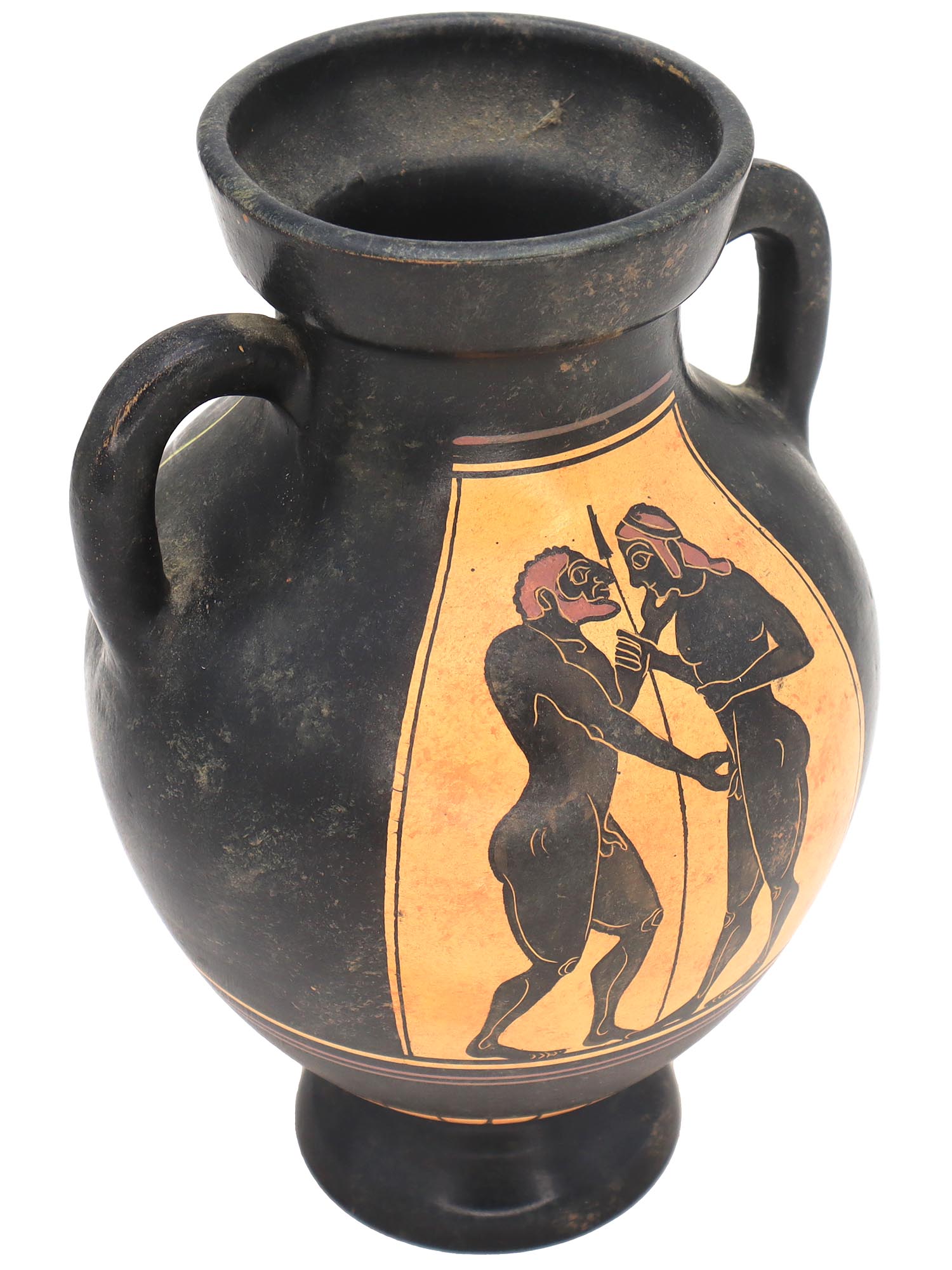 ANCIENT GREEK BLACK FIGURE CERAMIC AMPHORA REPLICA PIC-1