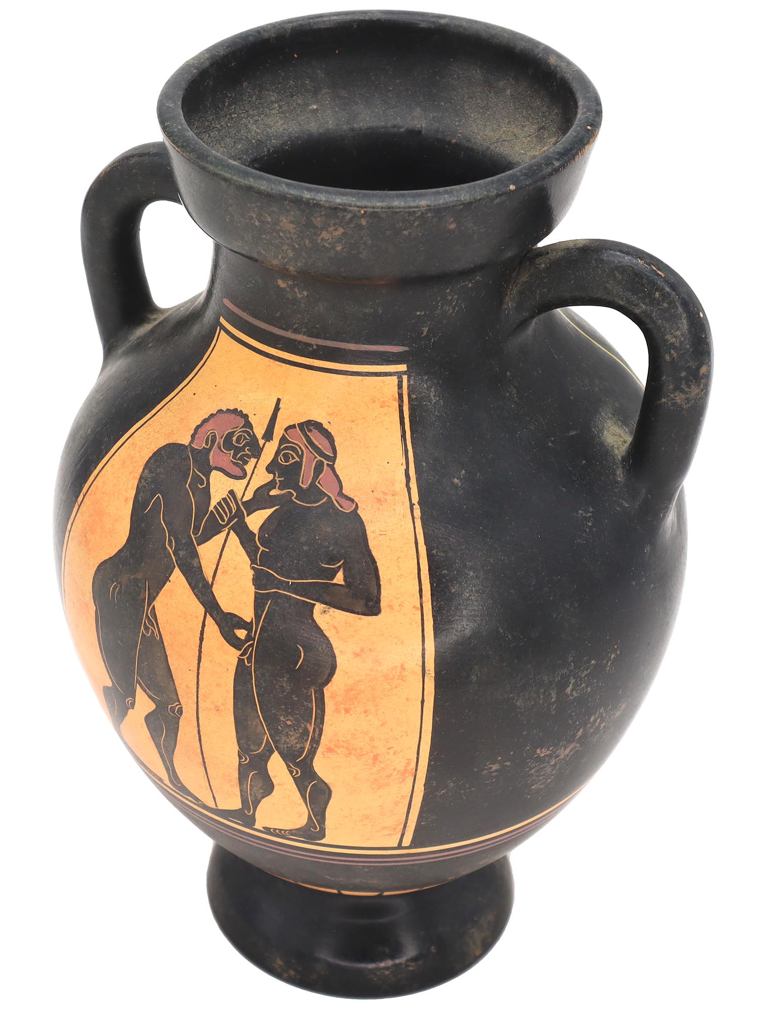 ANCIENT GREEK BLACK FIGURE CERAMIC AMPHORA REPLICA PIC-2