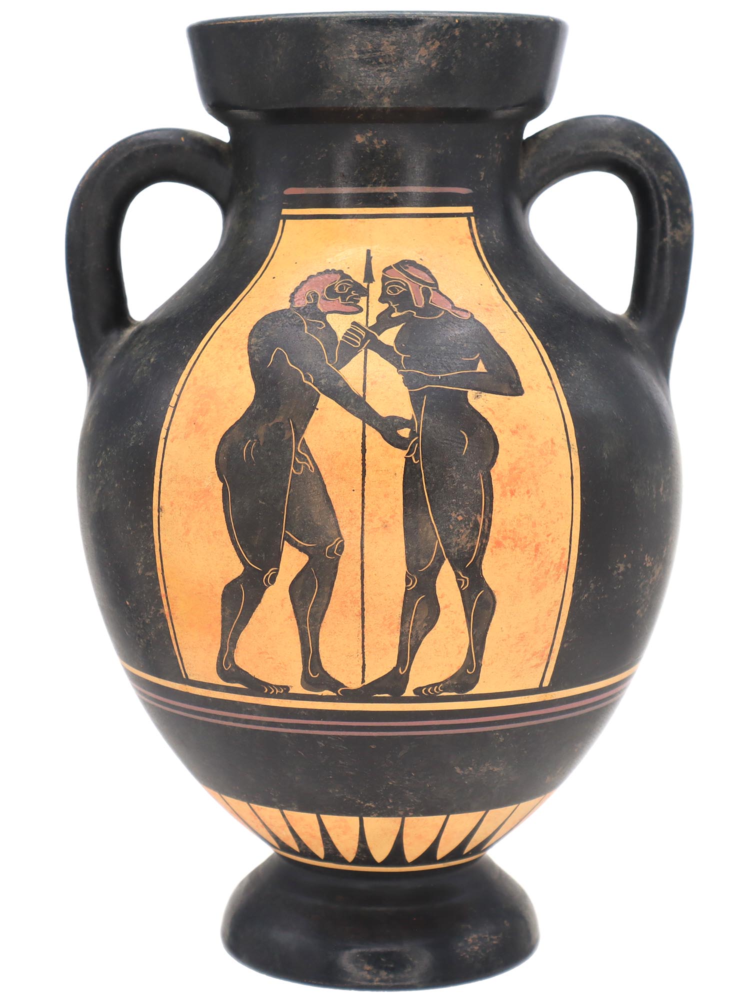 ANCIENT GREEK BLACK FIGURE CERAMIC AMPHORA REPLICA PIC-0