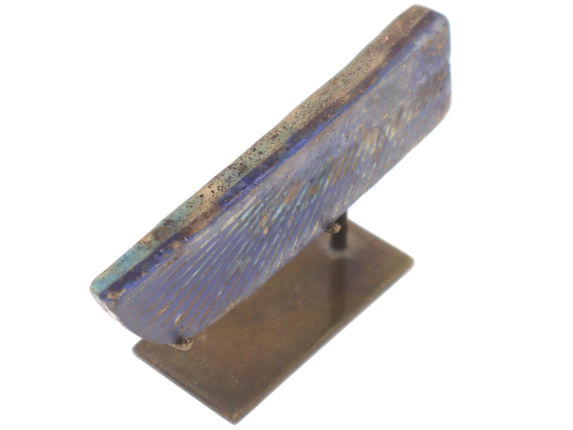 ANCIENT EGYPTIAN BLUE GLAZED FAIENCE WING FRAGMENT PIC-2