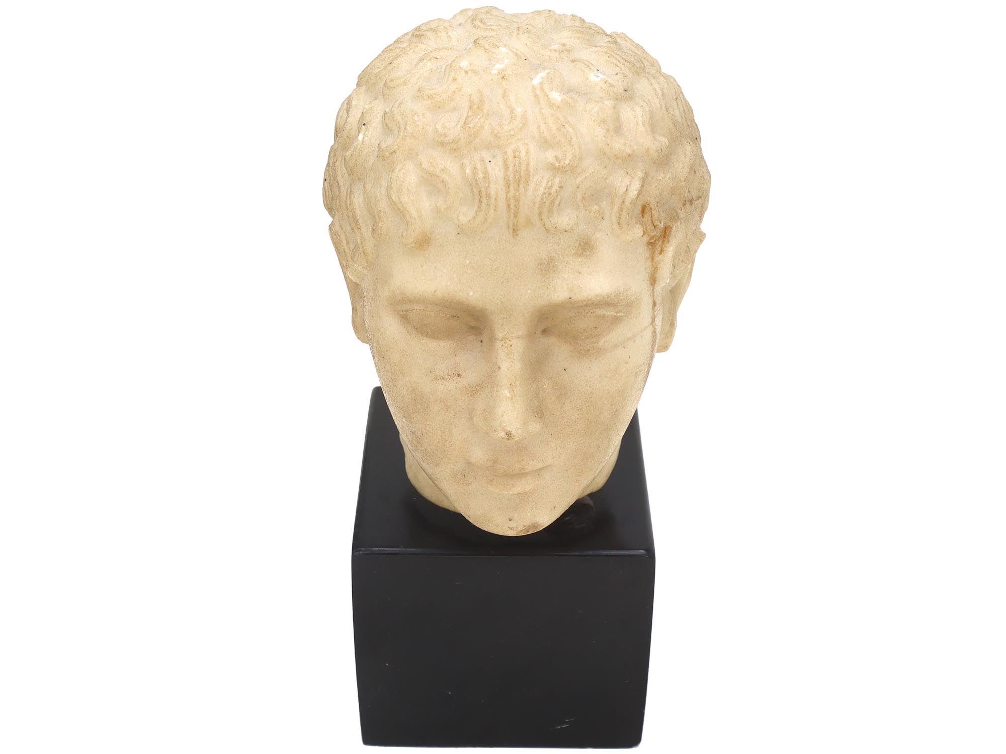 ANCIENT GREEK MARBLE HEAD OF A YOUTH MUSEUM REPLICA PIC-2