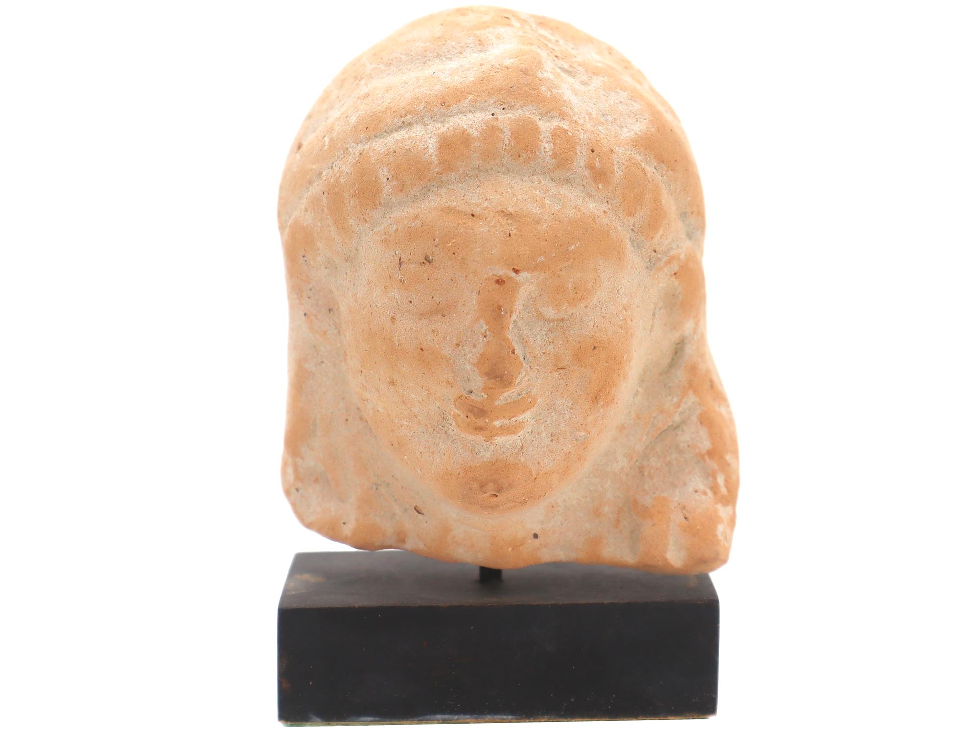 ANCIENT GREEK TERRACOTTA BUST AND HEAD OF GODDESS PIC-6