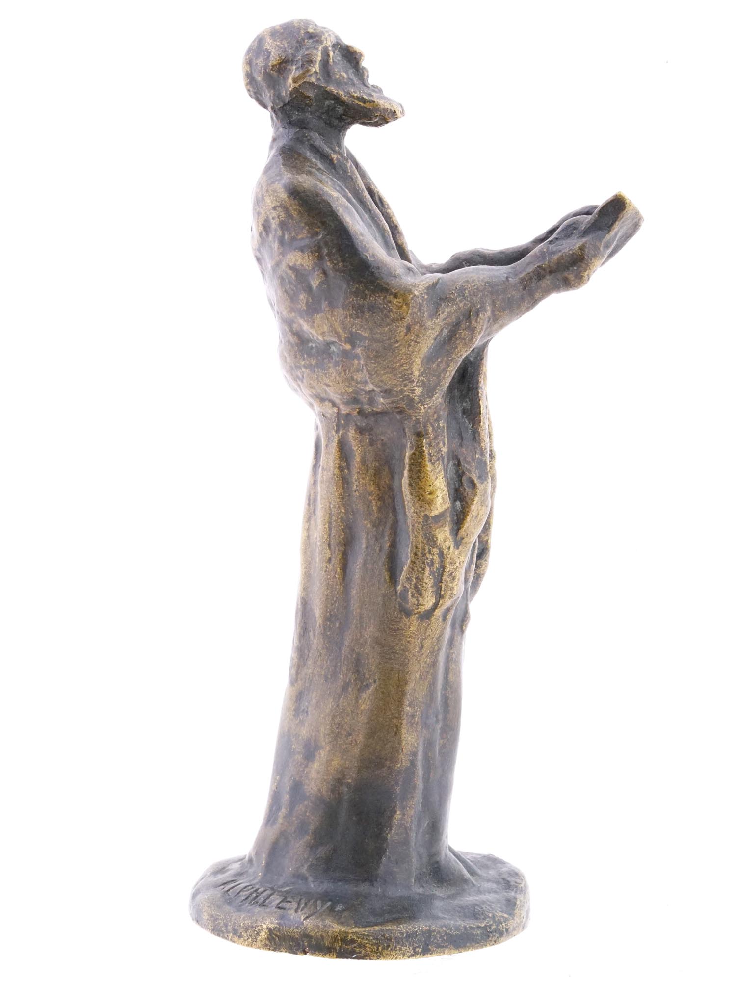 JUDAICA FRENCH BRONZE SCULPTURE BY ALPHONSE LEVY PIC-4