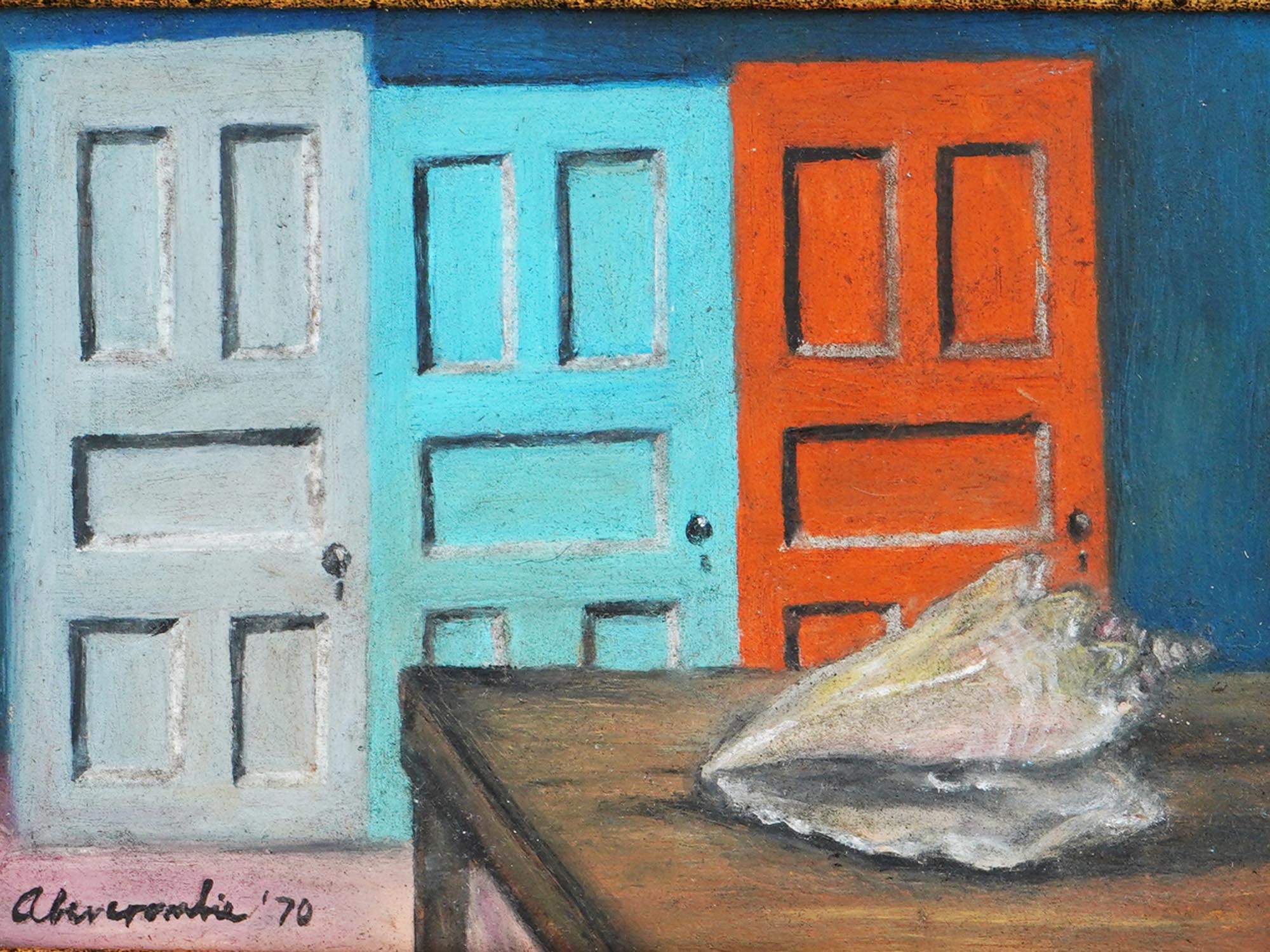 GERTRUDE ABERCROMBIE DOOR AND SHELL OIL PAINTING 1970 PIC-2