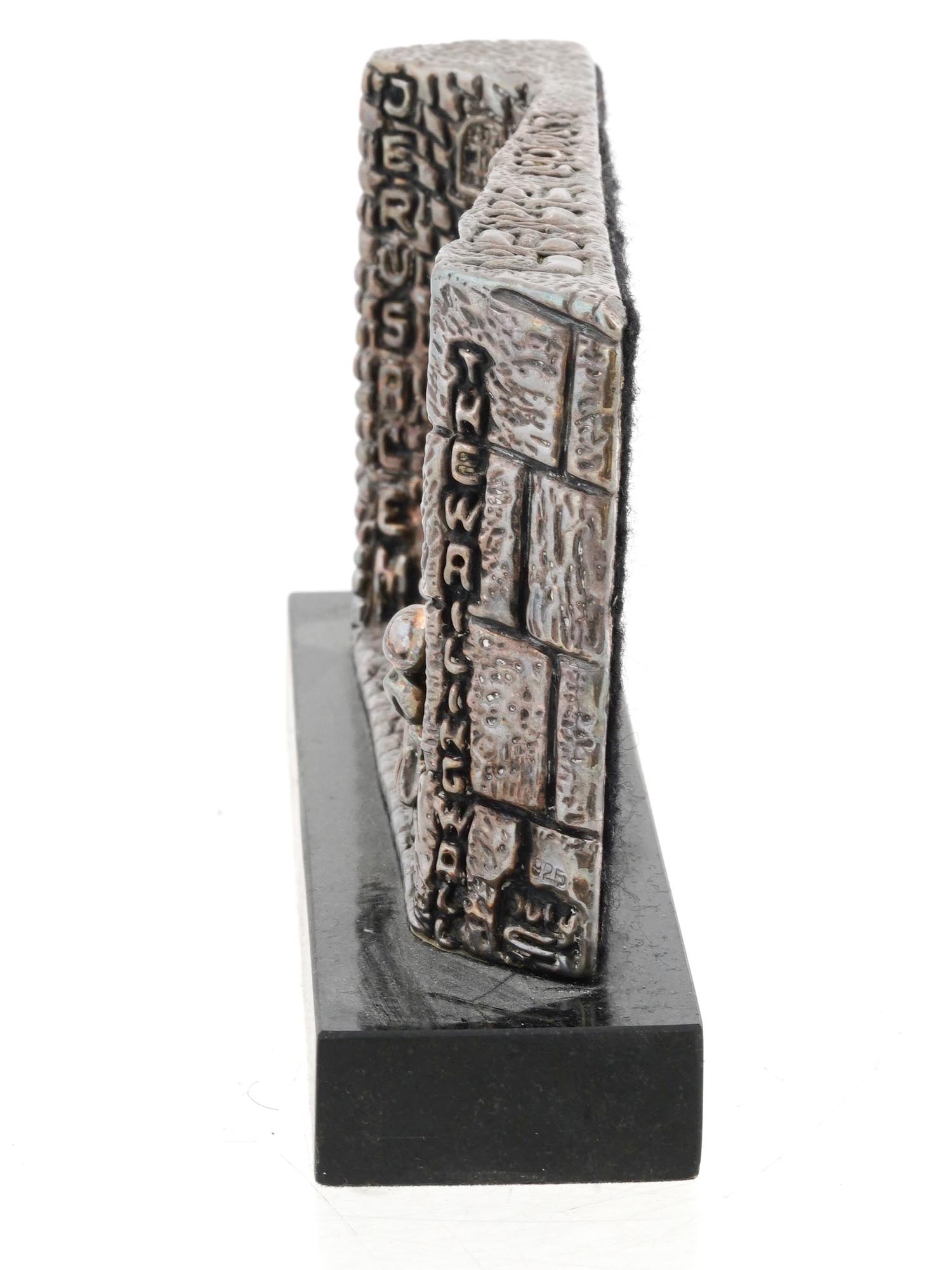 ISRAELI STERLING SILVER SCULPTURE OF WAILING WALL PIC-3