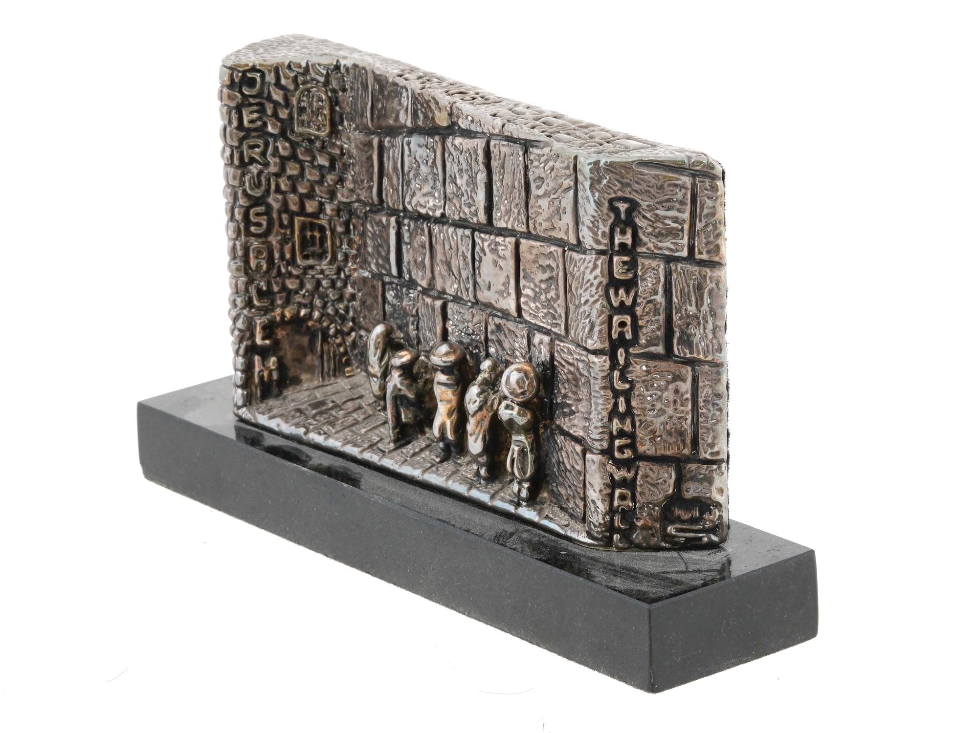 ISRAELI STERLING SILVER SCULPTURE OF WAILING WALL PIC-2
