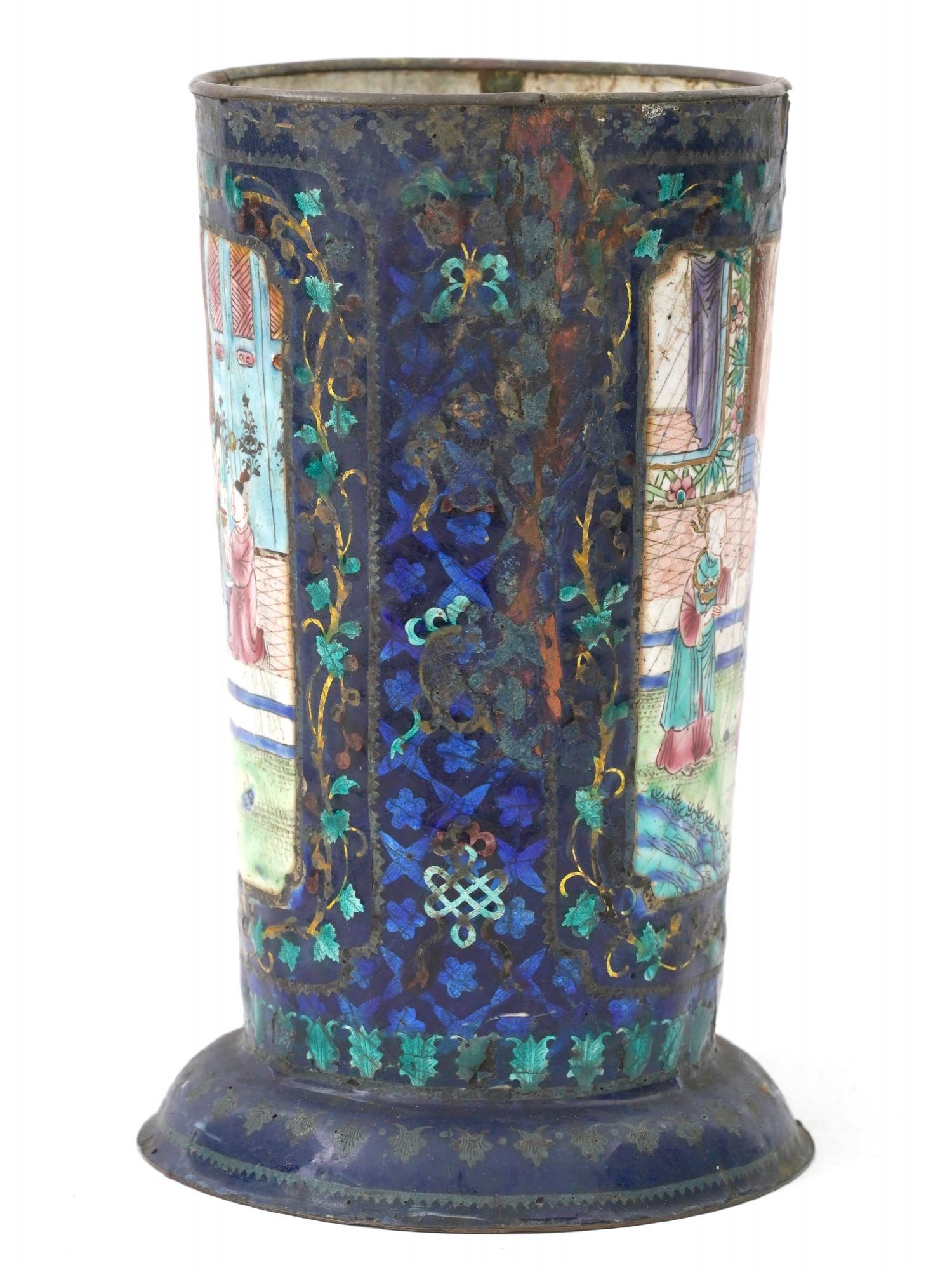 ANTIQUE CHINESE QING DYNASTY HAND ENAMELED VASE PIC-1