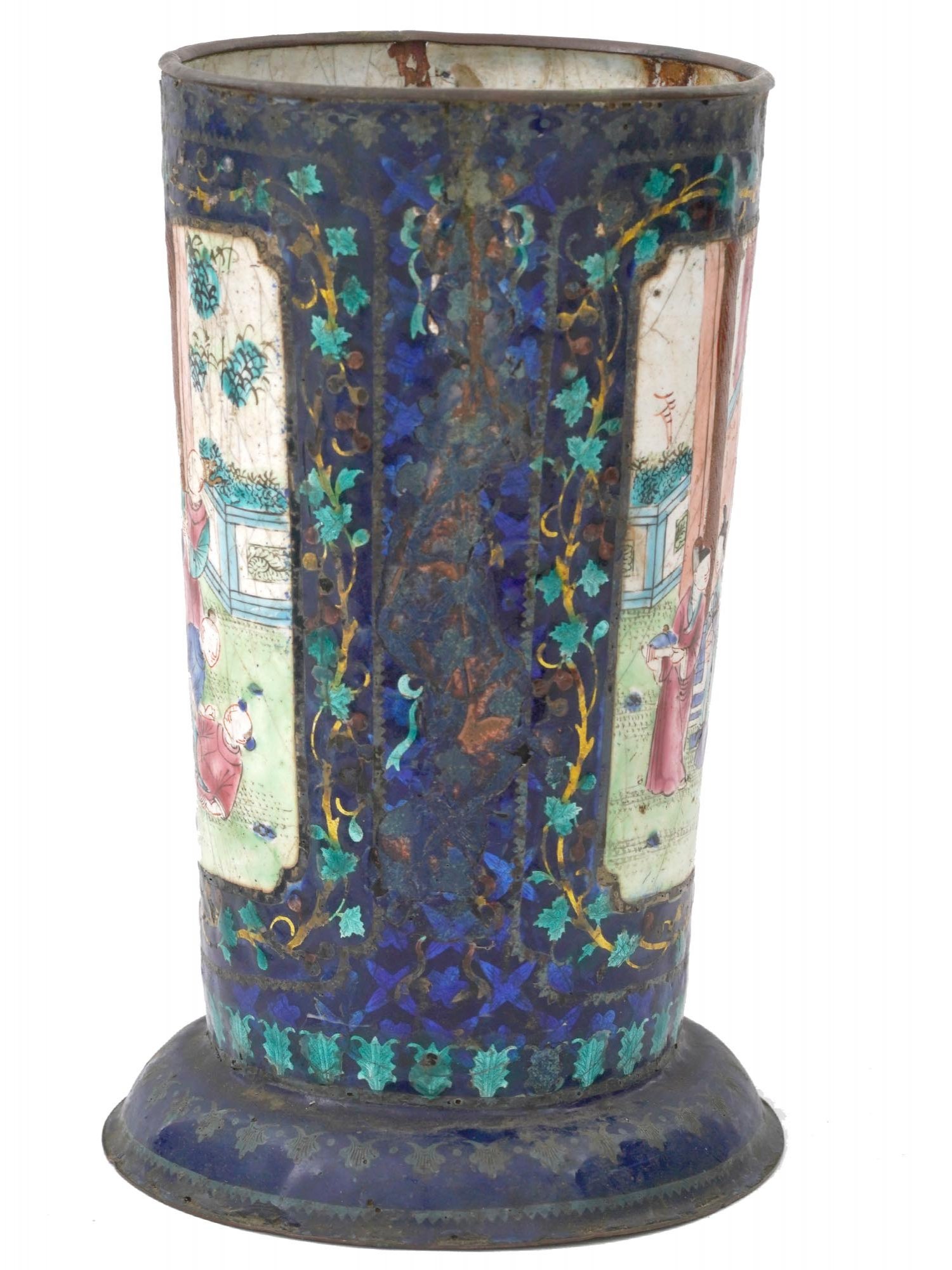 ANTIQUE CHINESE QING DYNASTY HAND ENAMELED VASE PIC-3