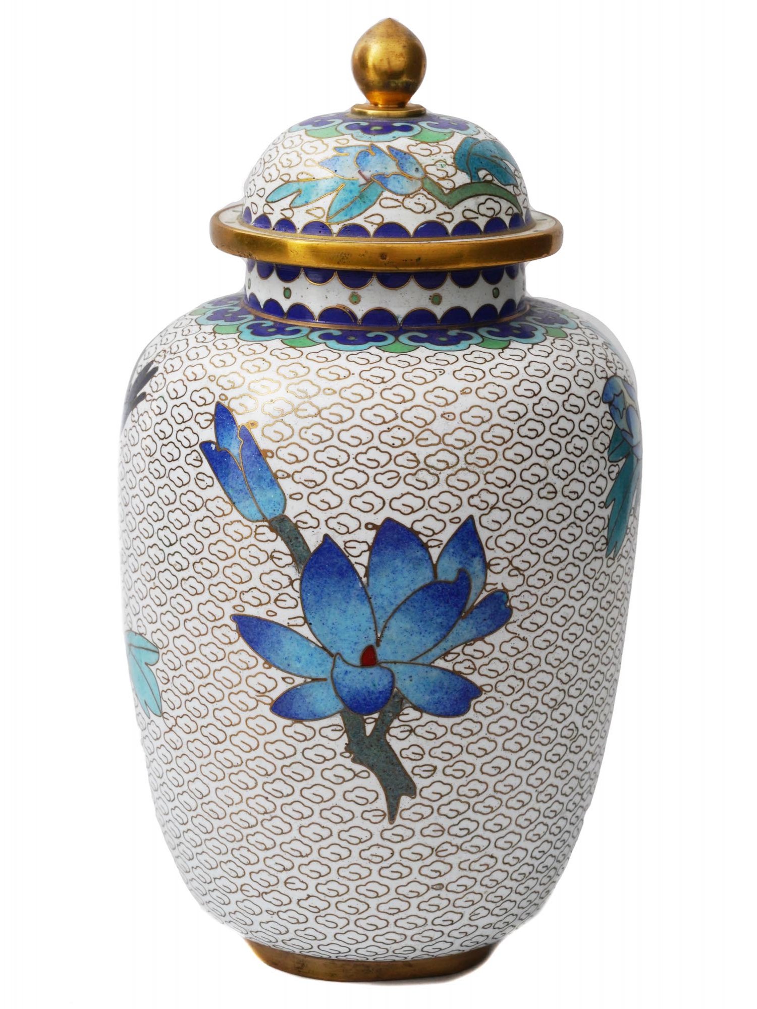 ANTIQUE CHINESE QING DYNASTY CLOISONNE ENAMEL JAR PIC-3