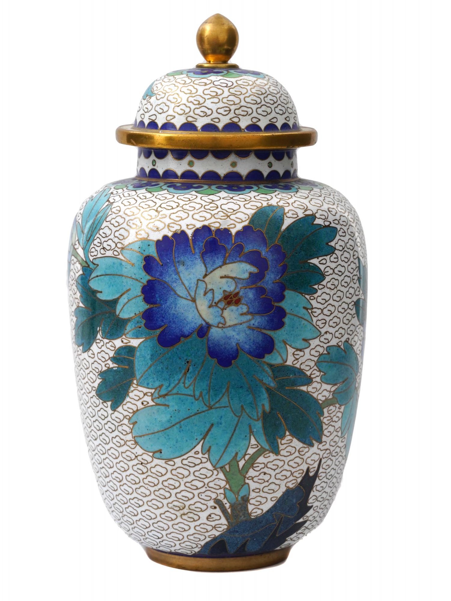 ANTIQUE CHINESE QING DYNASTY CLOISONNE ENAMEL JAR PIC-0