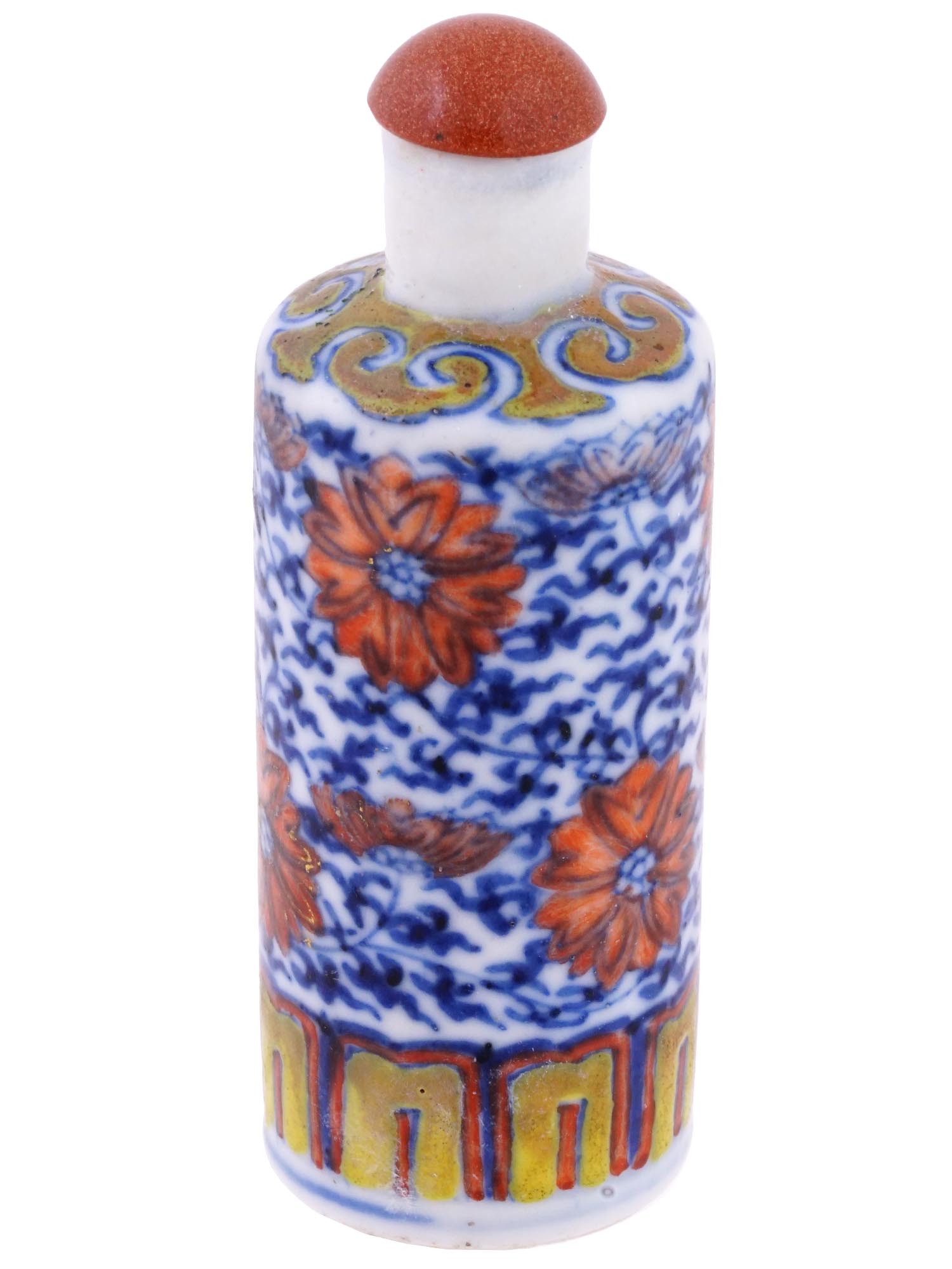ANTIQUE CHINESE BLUE WHITE PORCELAIN SNUFF BOTTLE PIC-0
